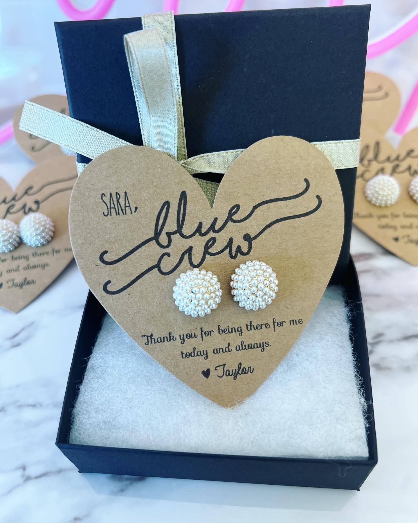 Blue Crew! Be my Something Blue? Wedding party Pearl Cluster earrings!