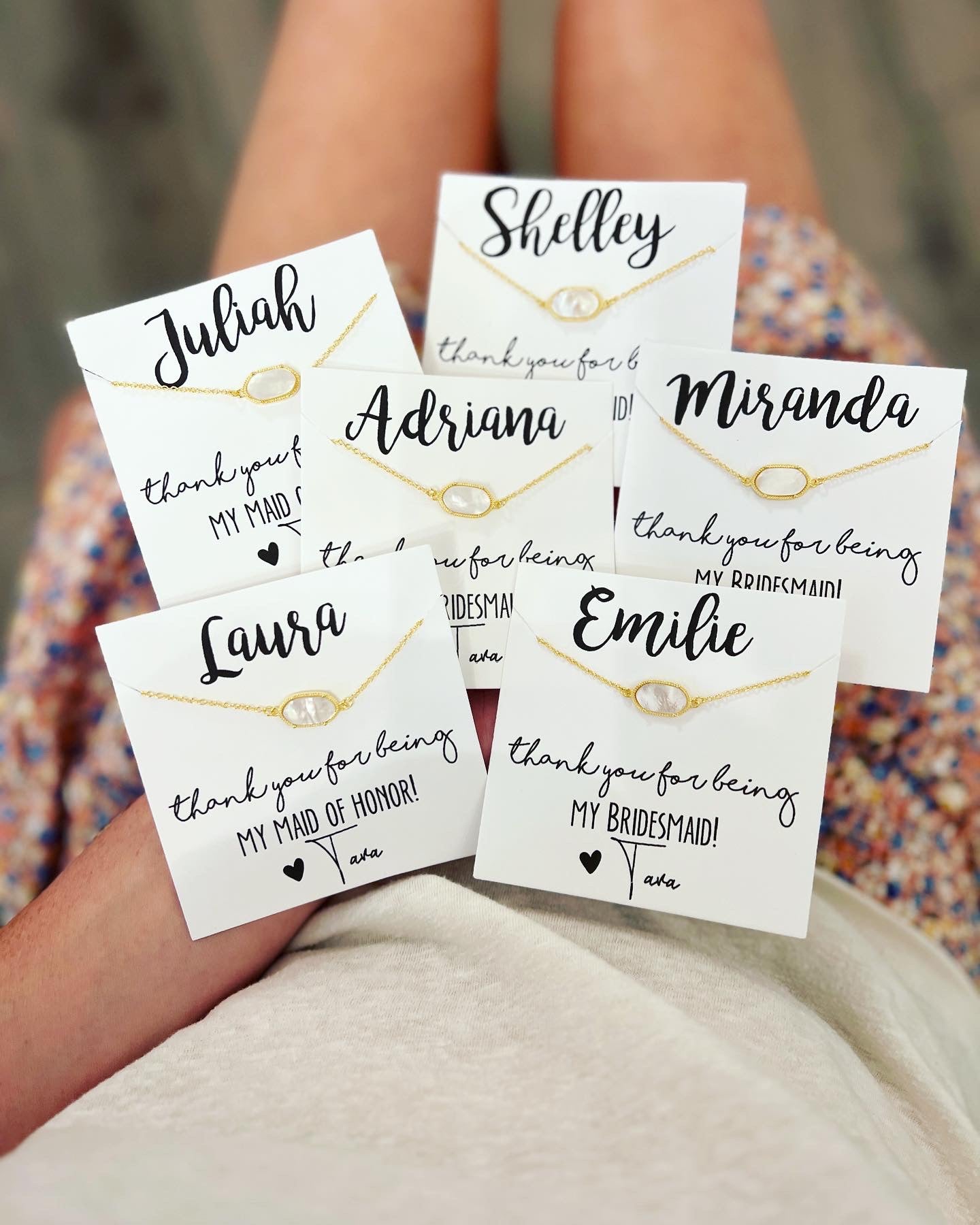 Thank you for being my....Bridal Party Iridescent White+ Gold Bracelet!
