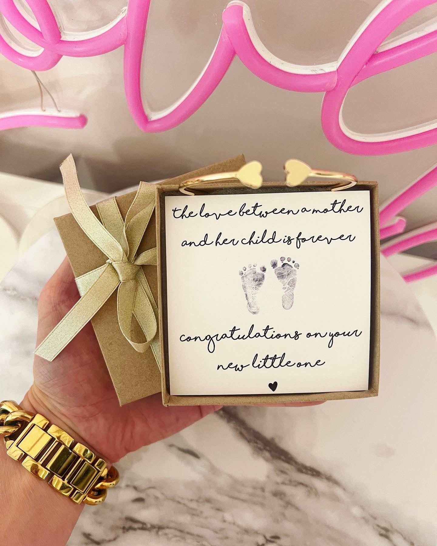 New Mom Gift! Heart Cuff Bangle