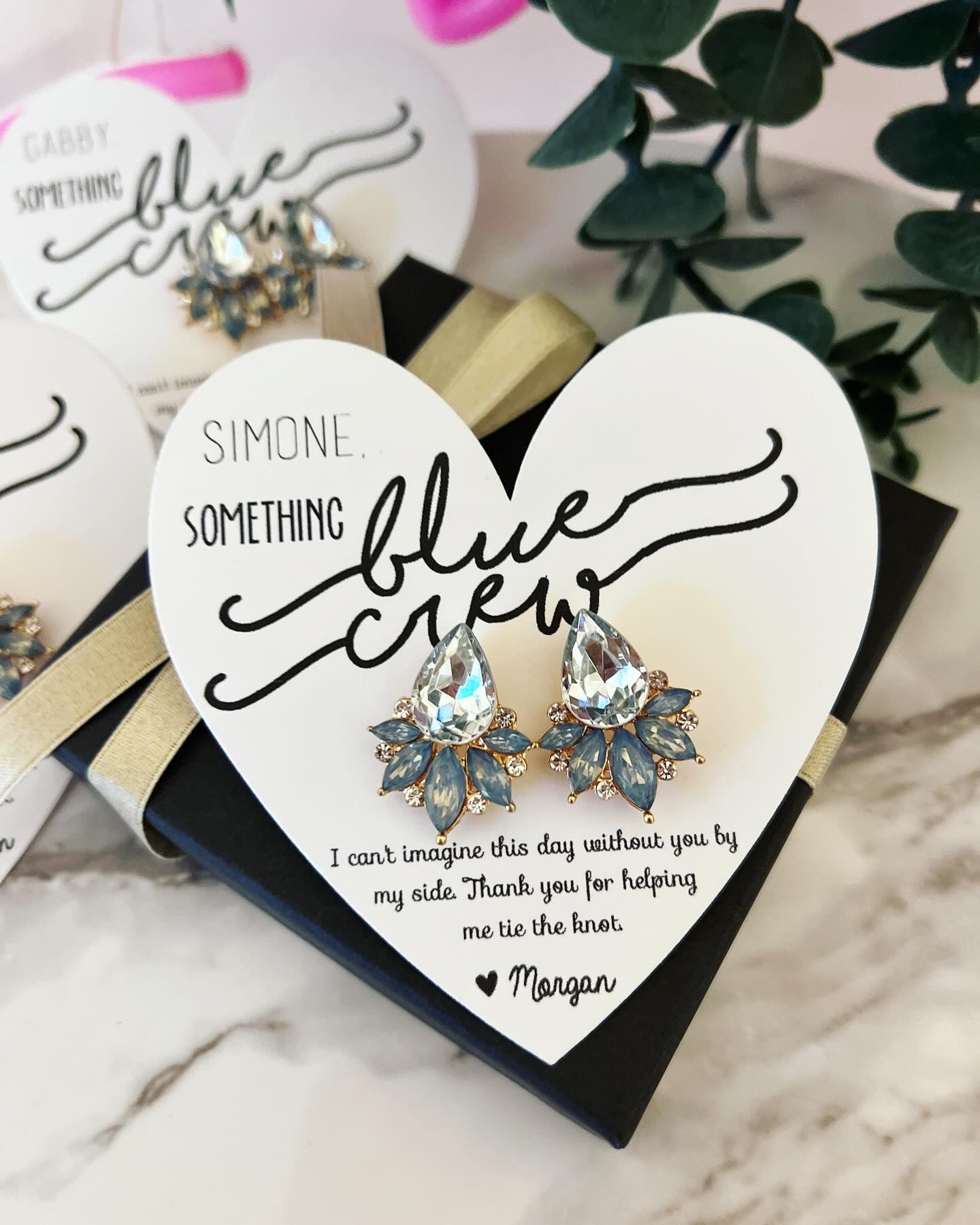 Bridesmaid Opal earrings Something Blue, blue crew gifts! TOP SELLER! Bridal party proposal gift, bridesmaid box, Bridesmaid thank you