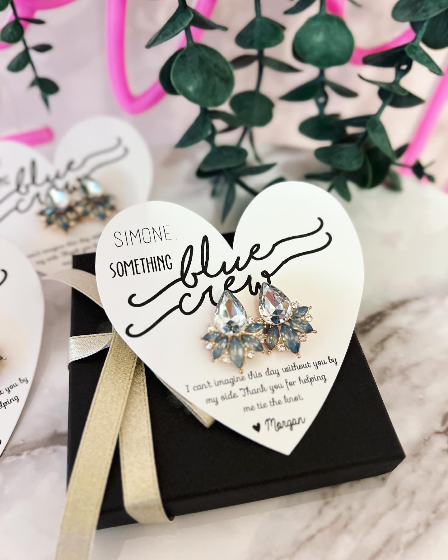 Bridesmaid Opal earrings Something Blue, blue crew gifts! TOP SELLER! Bridal party proposal gift, bridesmaid box, Bridesmaid thank you