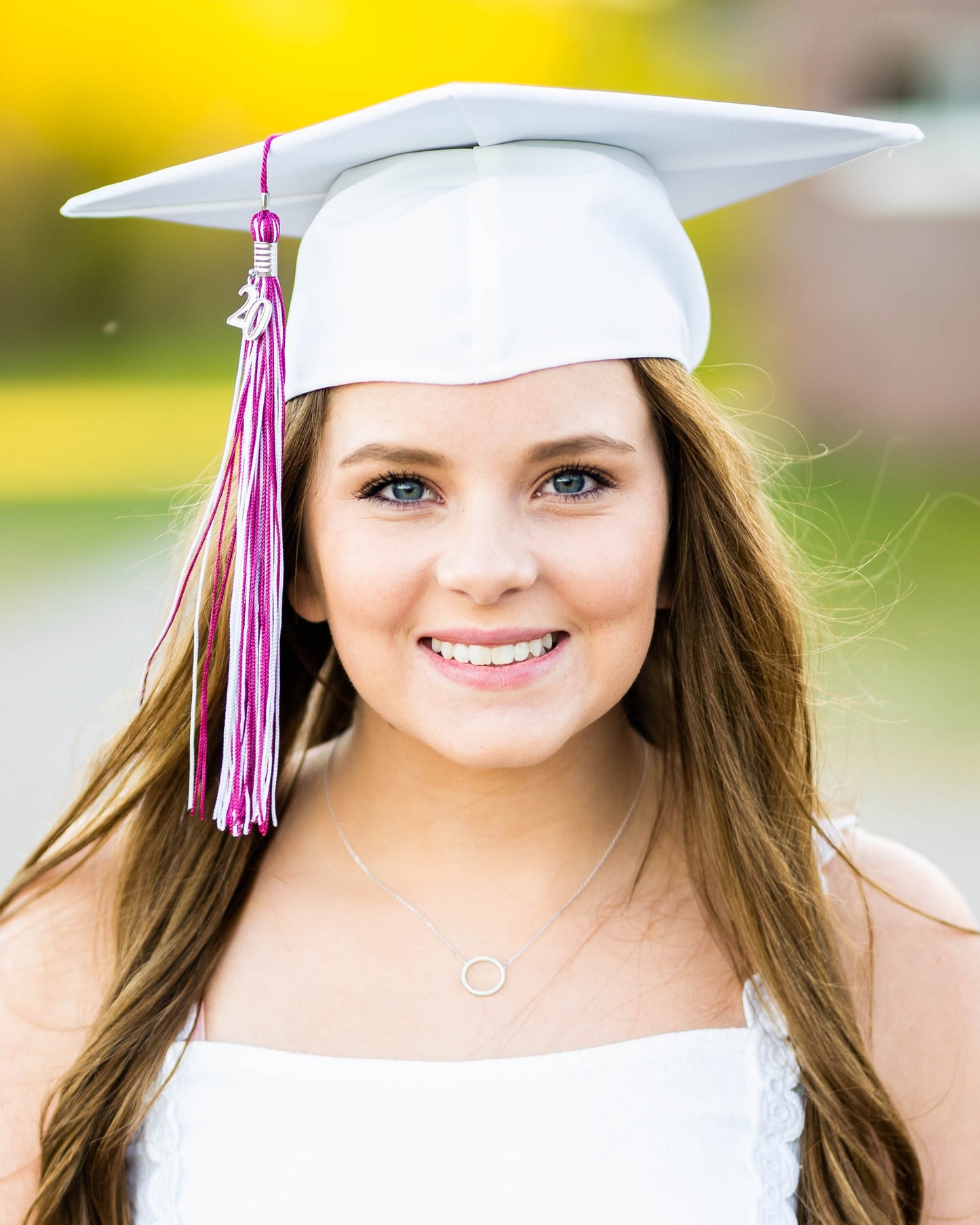 Senior Year High School CZ Circle Necklace gift for daughter or friend, Non-Tarnish, hypoallergenic, card, box + ribbon included!