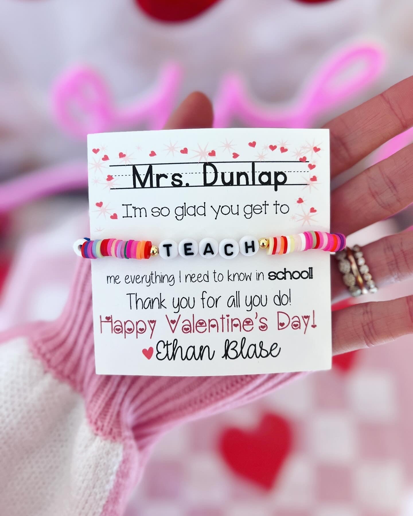 Teacher Valentine's Day Teach Bracelet