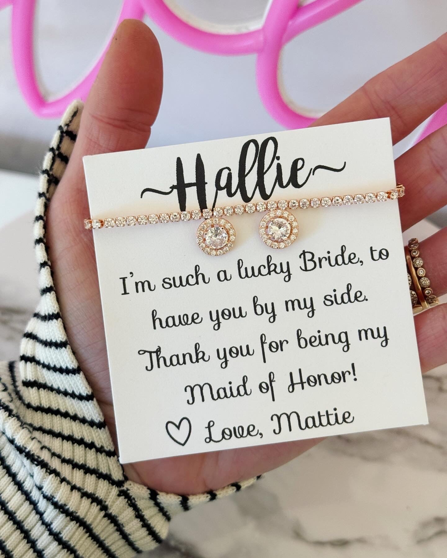 CZ Dainty Earring and Bracelet Set