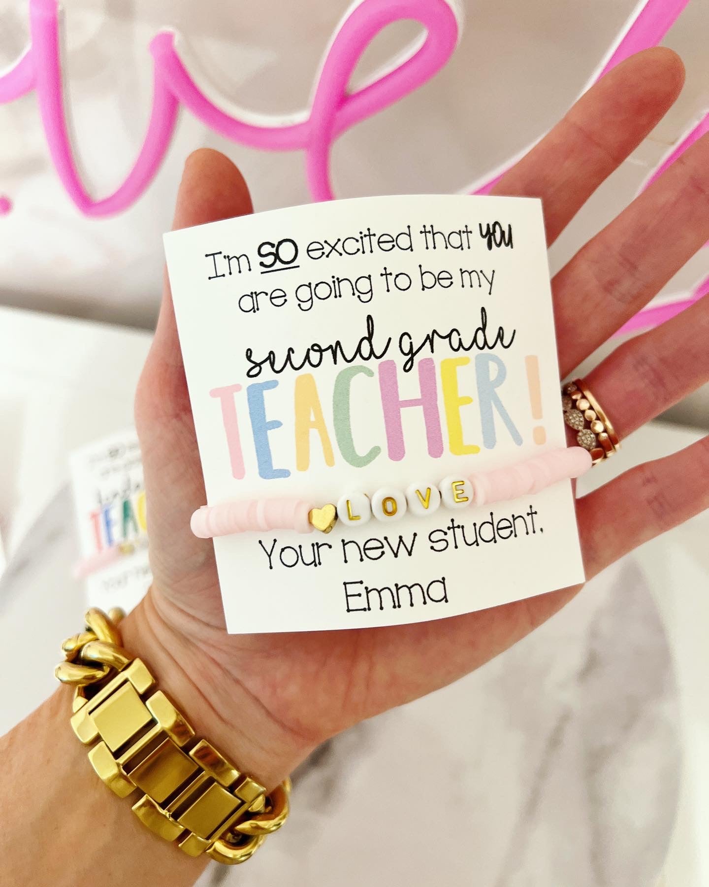 Back to School Teacher Gift! Love Bracelet