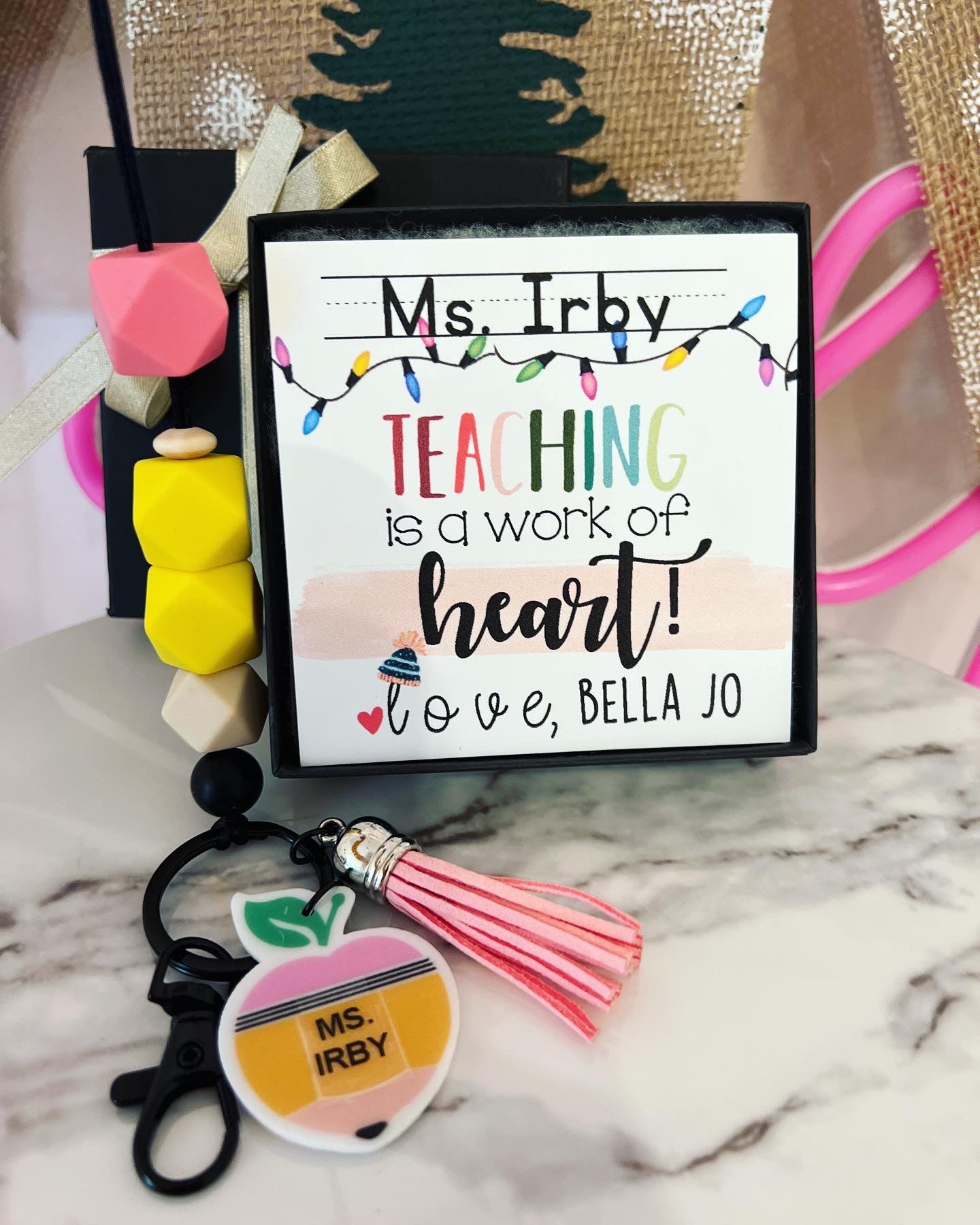 Holiday Teacher Gift Pencil Lanyard