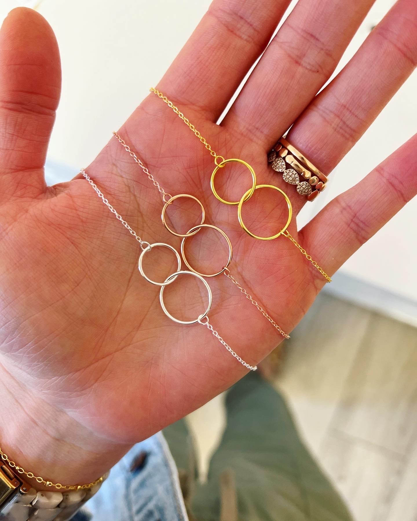 Grateful Necklace! Infinity Circles! Teacher Gift