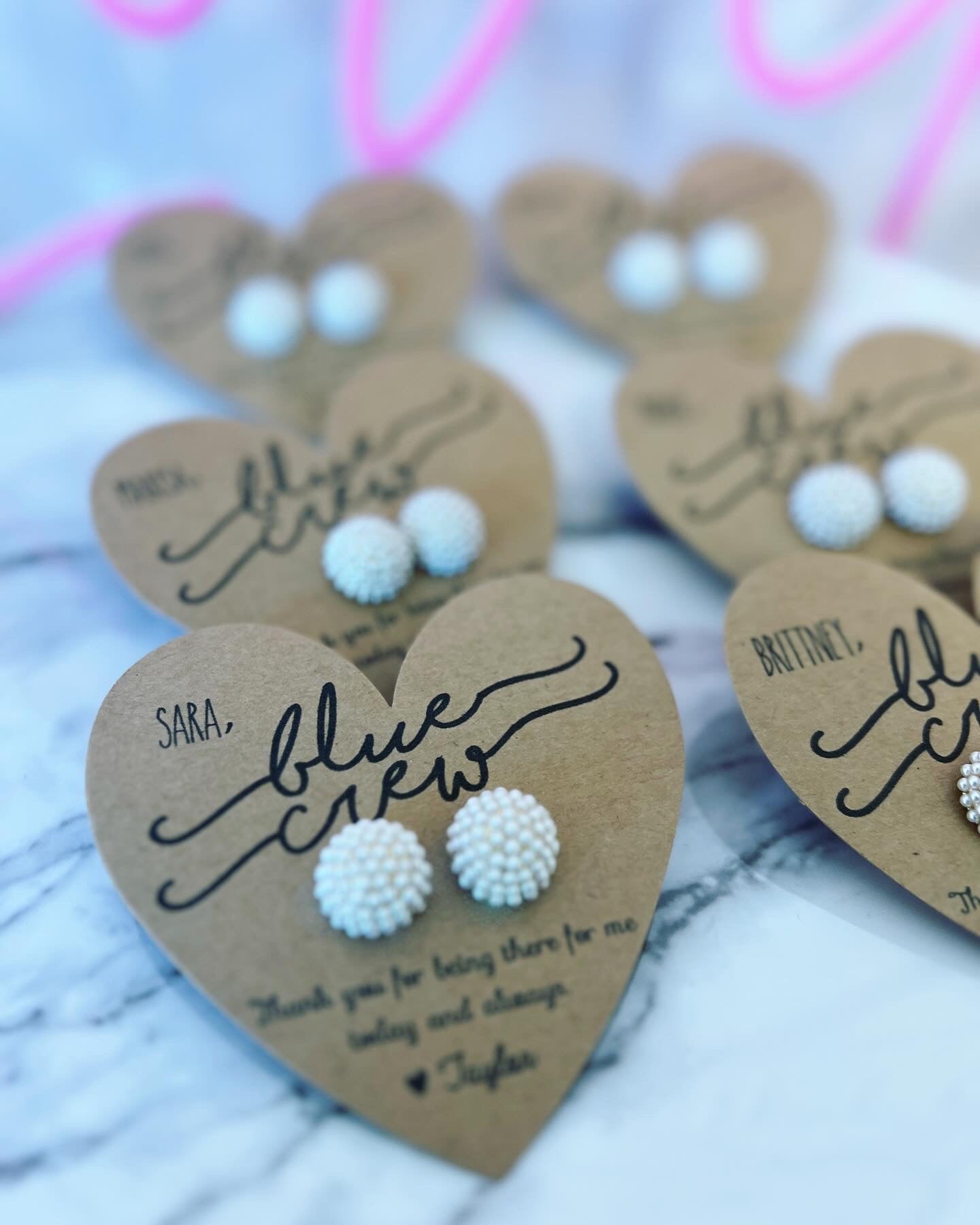 Blue Crew! Be my Something Blue? Wedding party Pearl Cluster earrings!