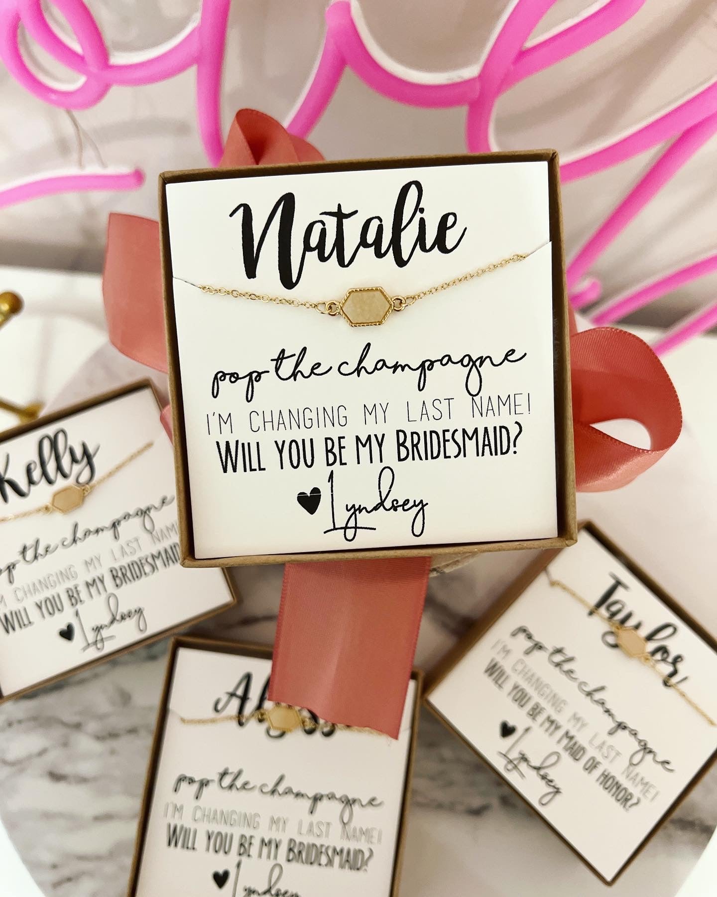 Pop the Champagne! Druzy Oval Stone OR Iridescent White+ Gold Bracelet for Bridesmaids
