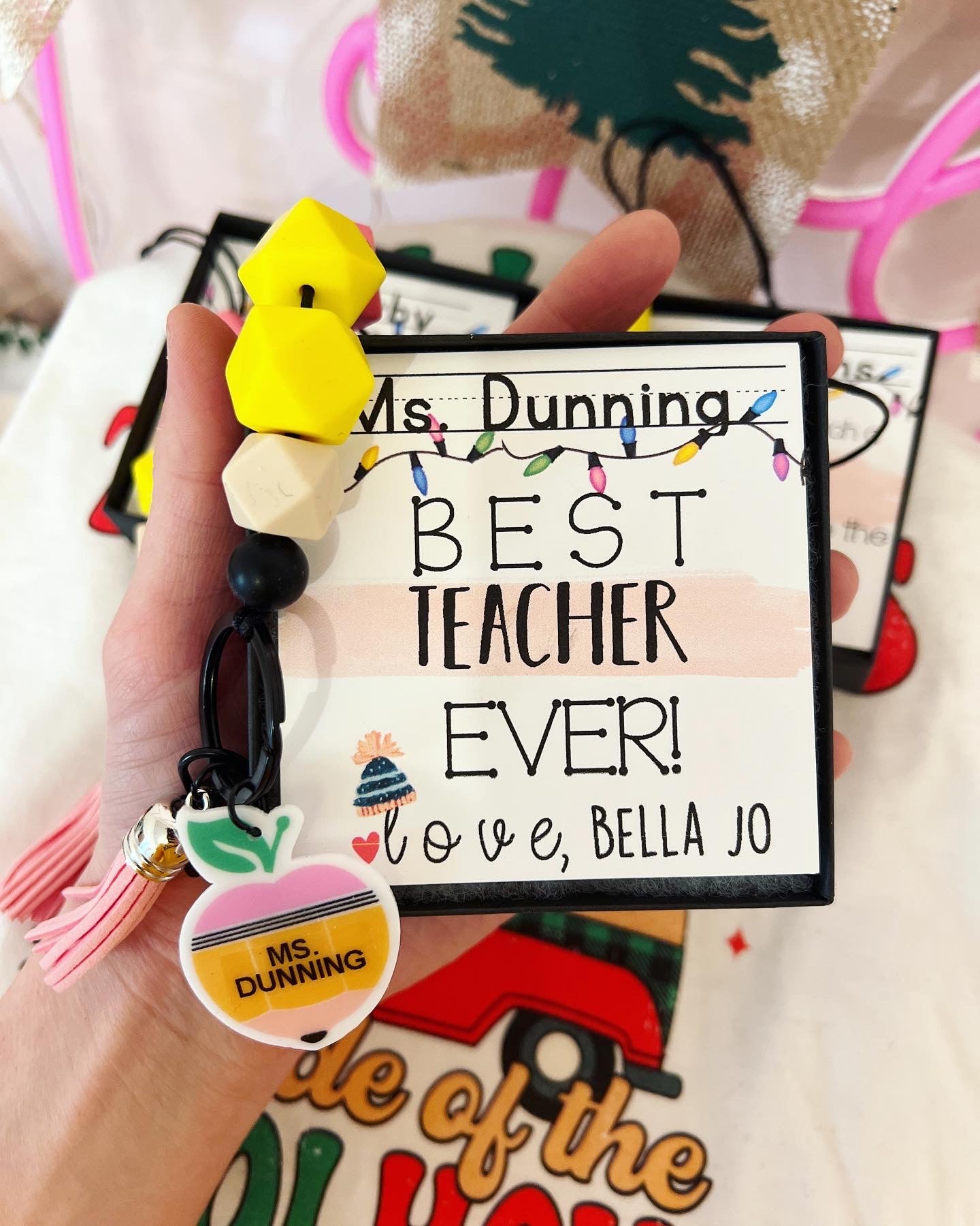 Holiday Teacher Gift Pencil Lanyard