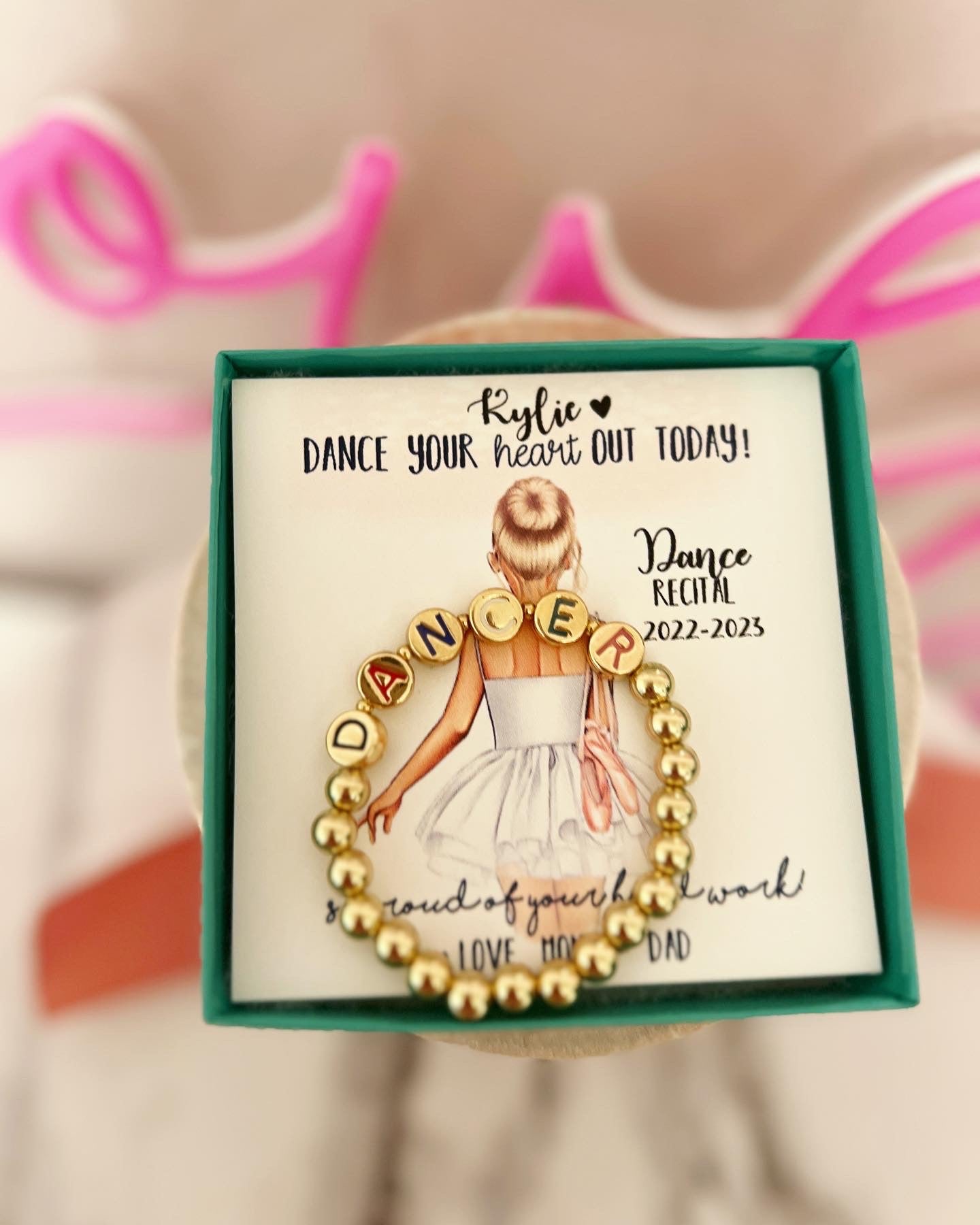 Dancer beaded Bracelet & custom Dancer card
