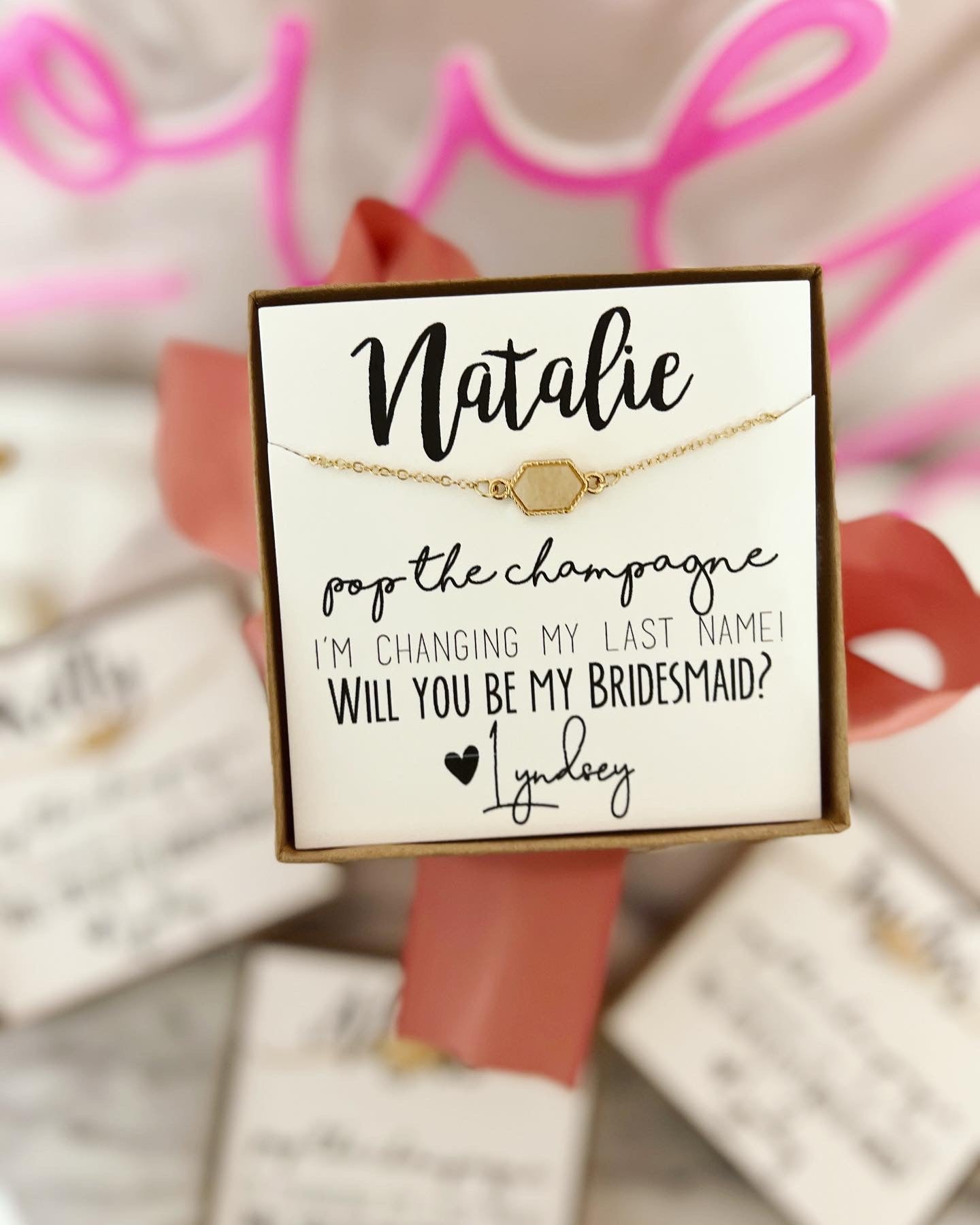 Pop the Champagne! Druzy Oval Stone OR Iridescent White+ Gold Bracelet for Bridesmaids