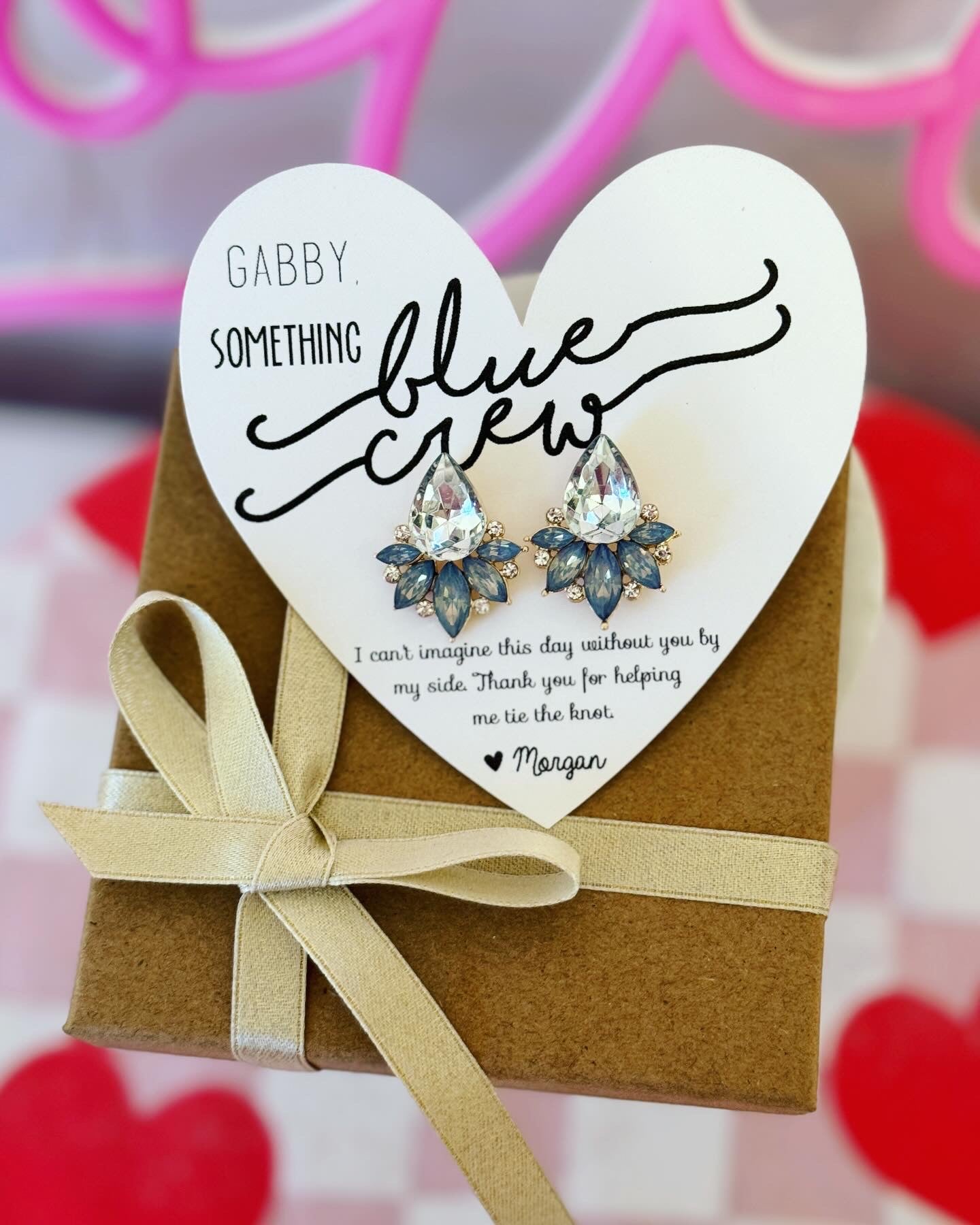 Bridesmaid Opal earrings Something Blue, blue crew gifts! TOP SELLER! Bridal party proposal gift, bridesmaid box, Bridesmaid thank you