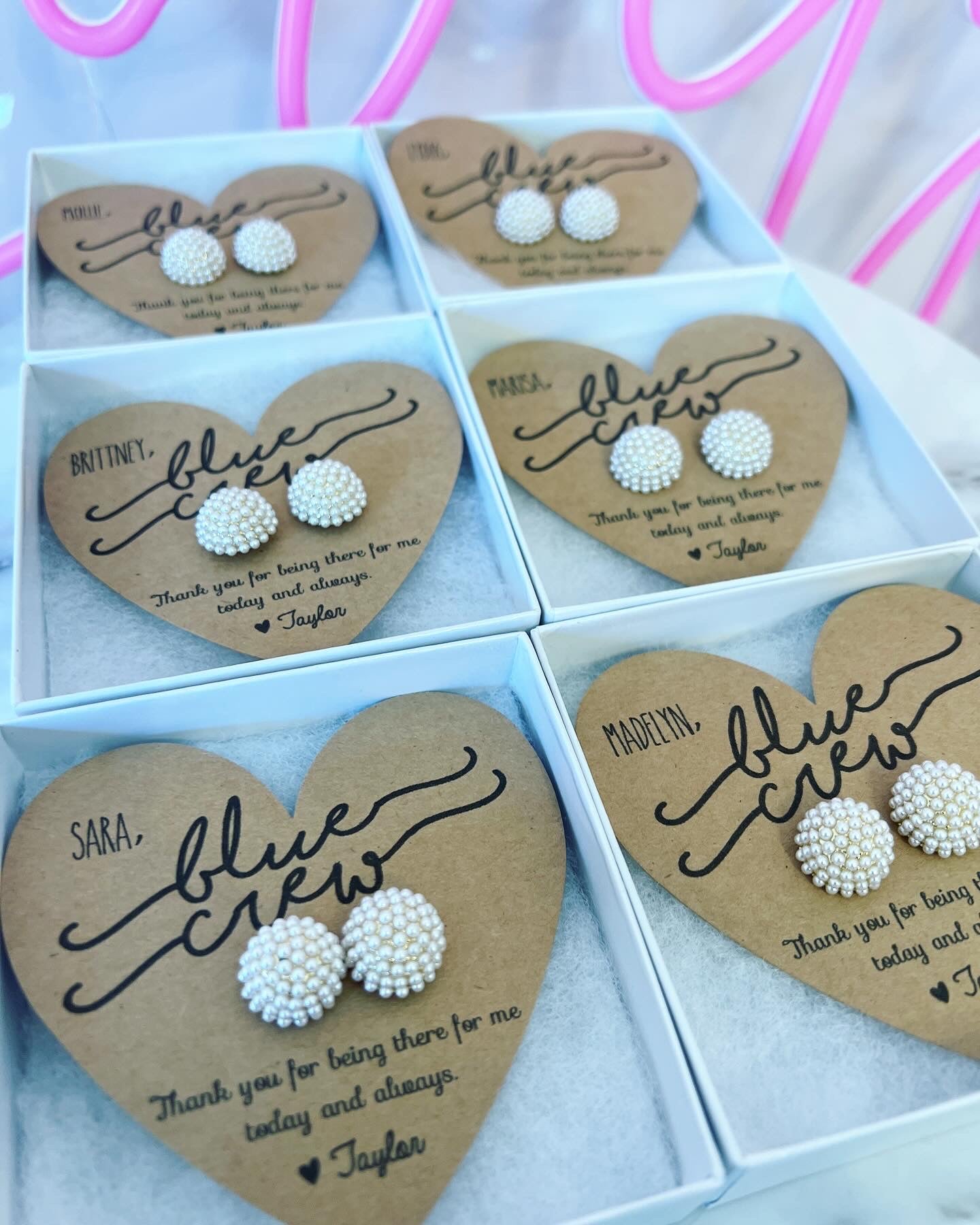 Blue Crew! Be my Something Blue? Wedding party Pearl Cluster earrings!