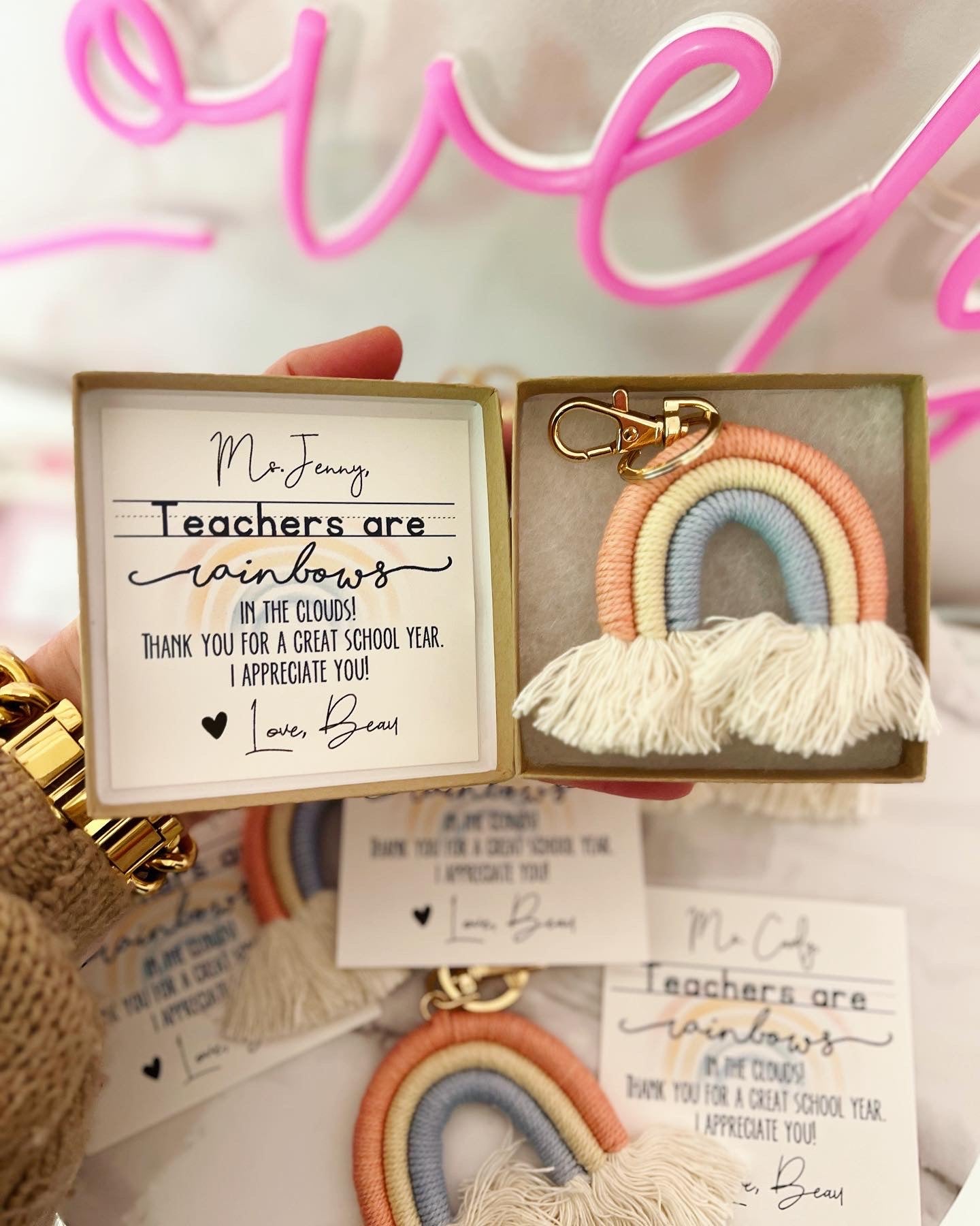 Teachers are rainbows in the clouds thank you gift