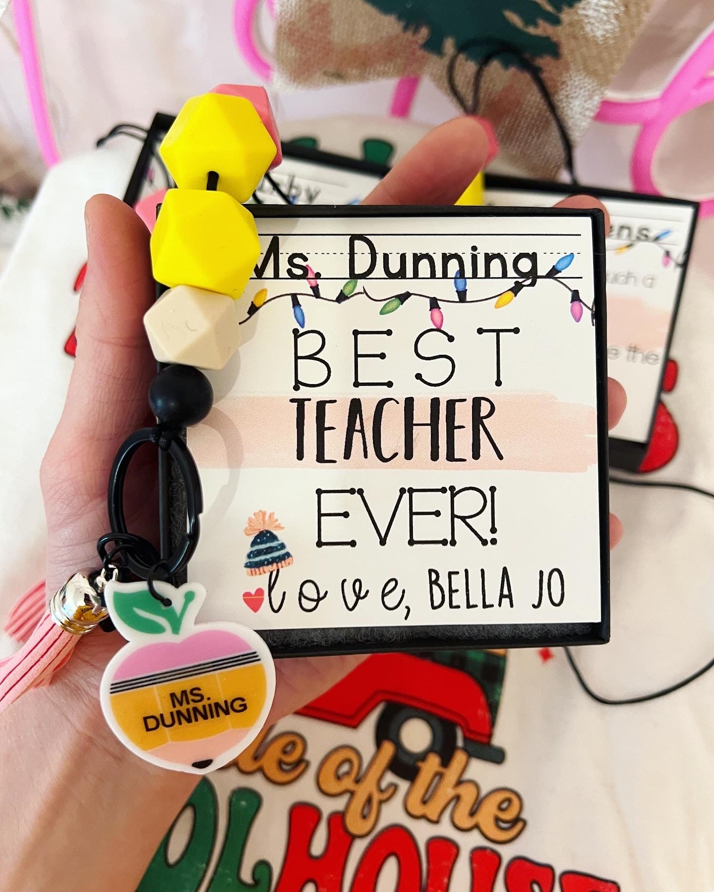 Holiday Teacher Gift Pencil Lanyard