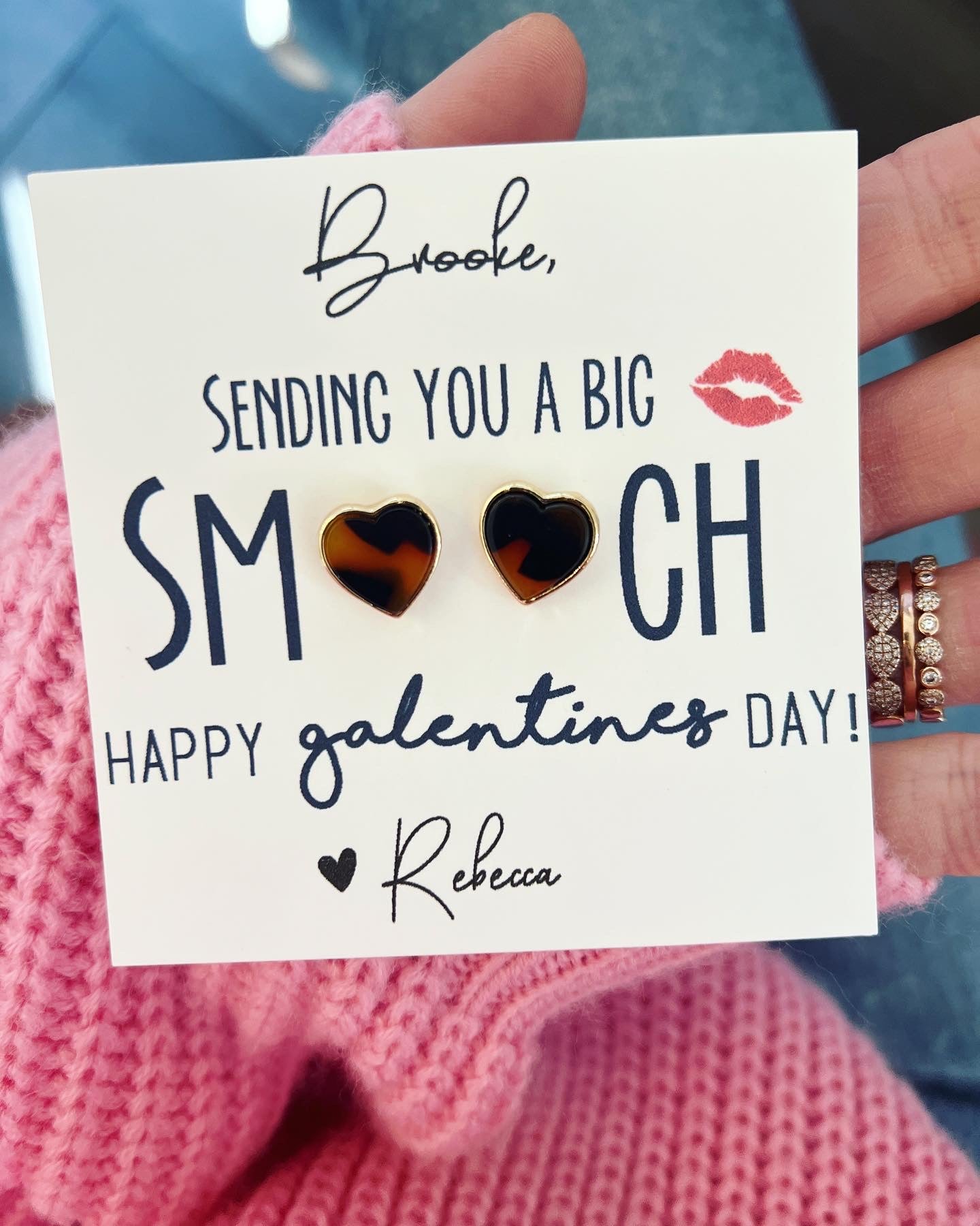 Galentine's Day Heart Studs
