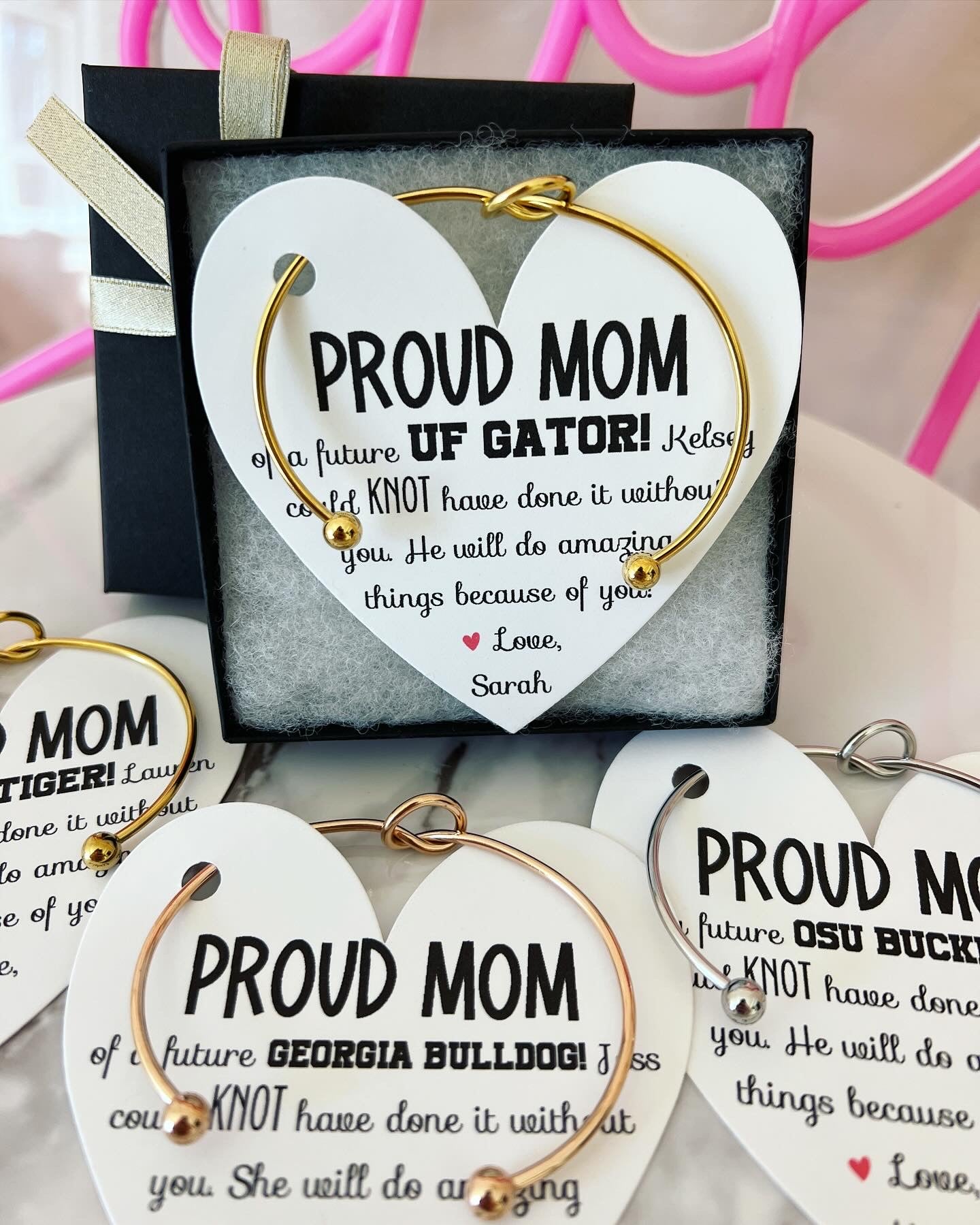 Mom of a future.... personalize it! Grad Gift! Knot bangle Graduation gift for Mom!