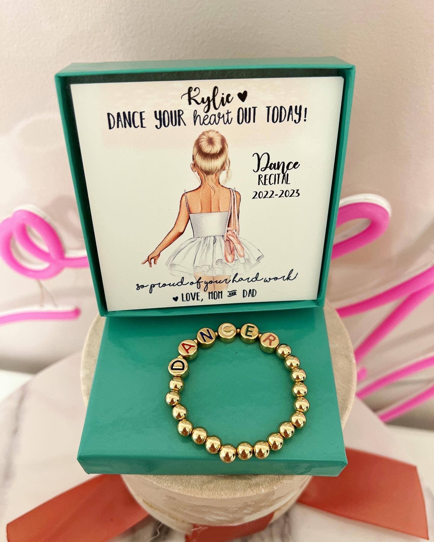 Dancer beaded Bracelet & custom Dancer card