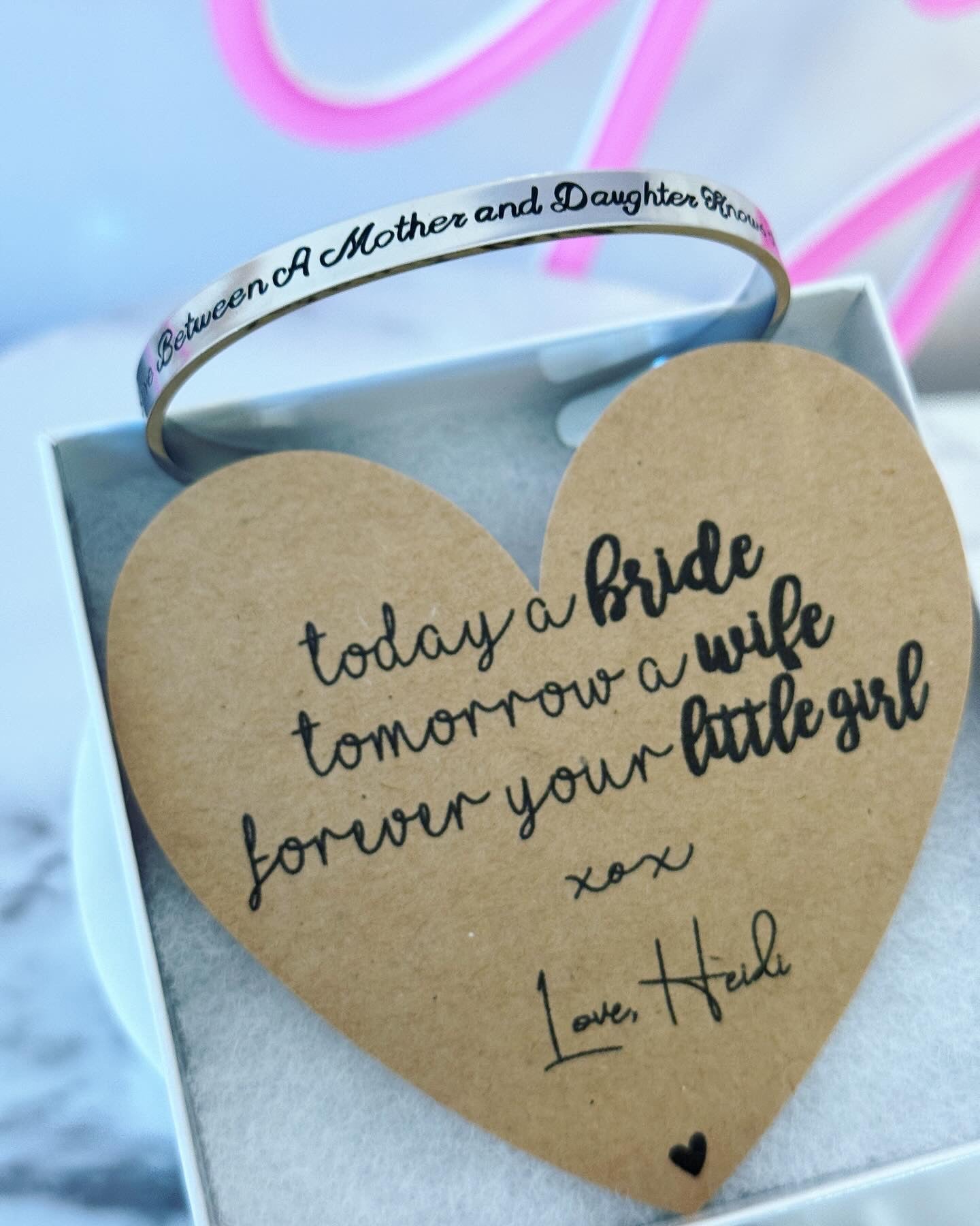 Mother of the Bride Engraved Cuff Bangle