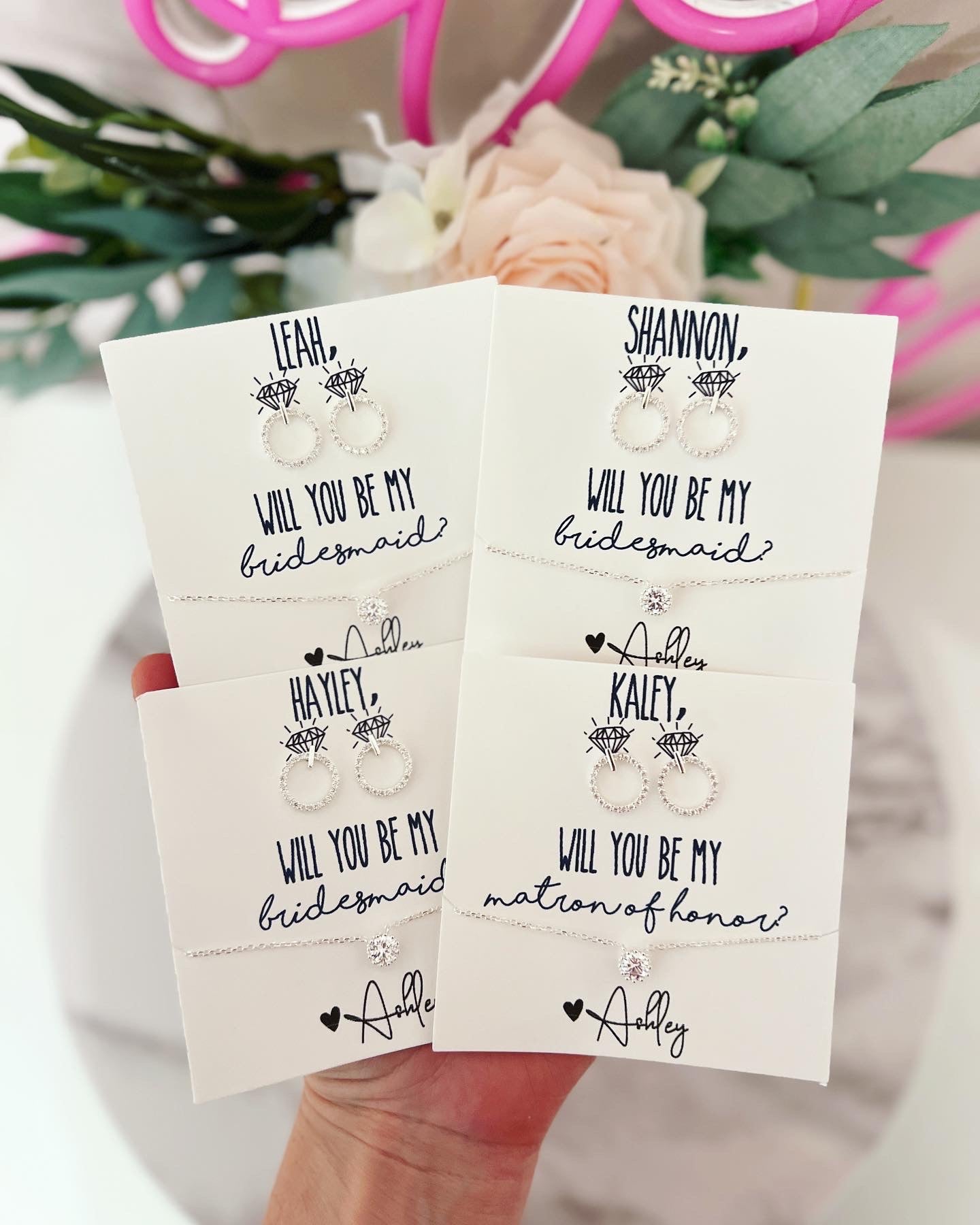 Will you be my...? Bridal Party Earring + Necklace Gift Set!