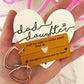 Pair of Leather Laser Engraved heart key chains, Father daughter gift, card, box & ribbon included