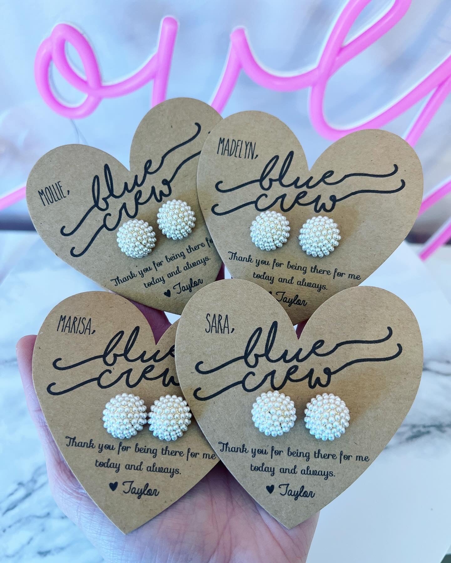 Blue Crew! Be my Something Blue? Wedding party Pearl Cluster earrings!