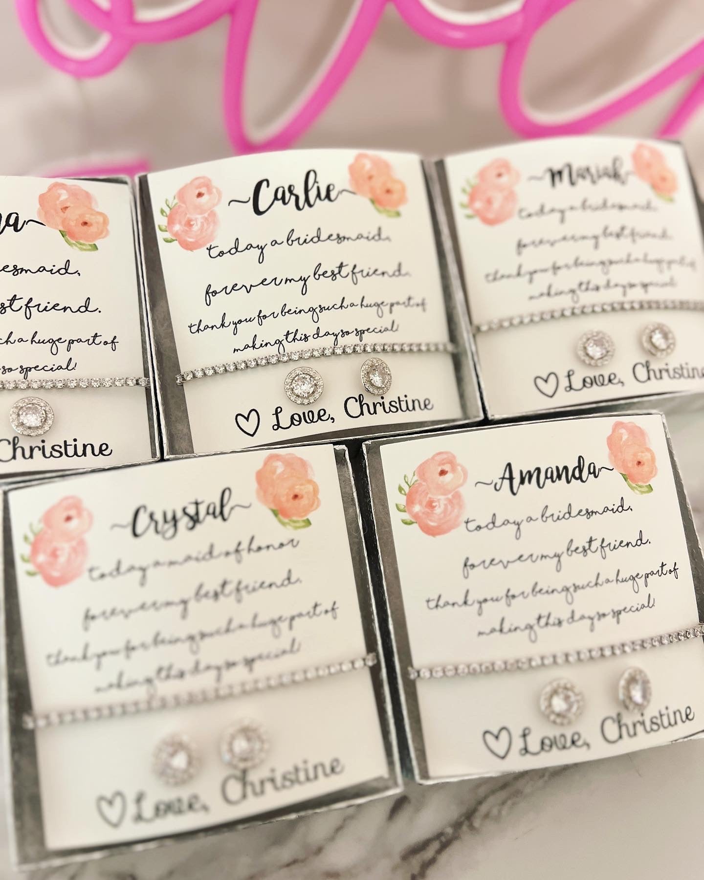 Today a bridesmaid, forever my friend bracelet & earrings!