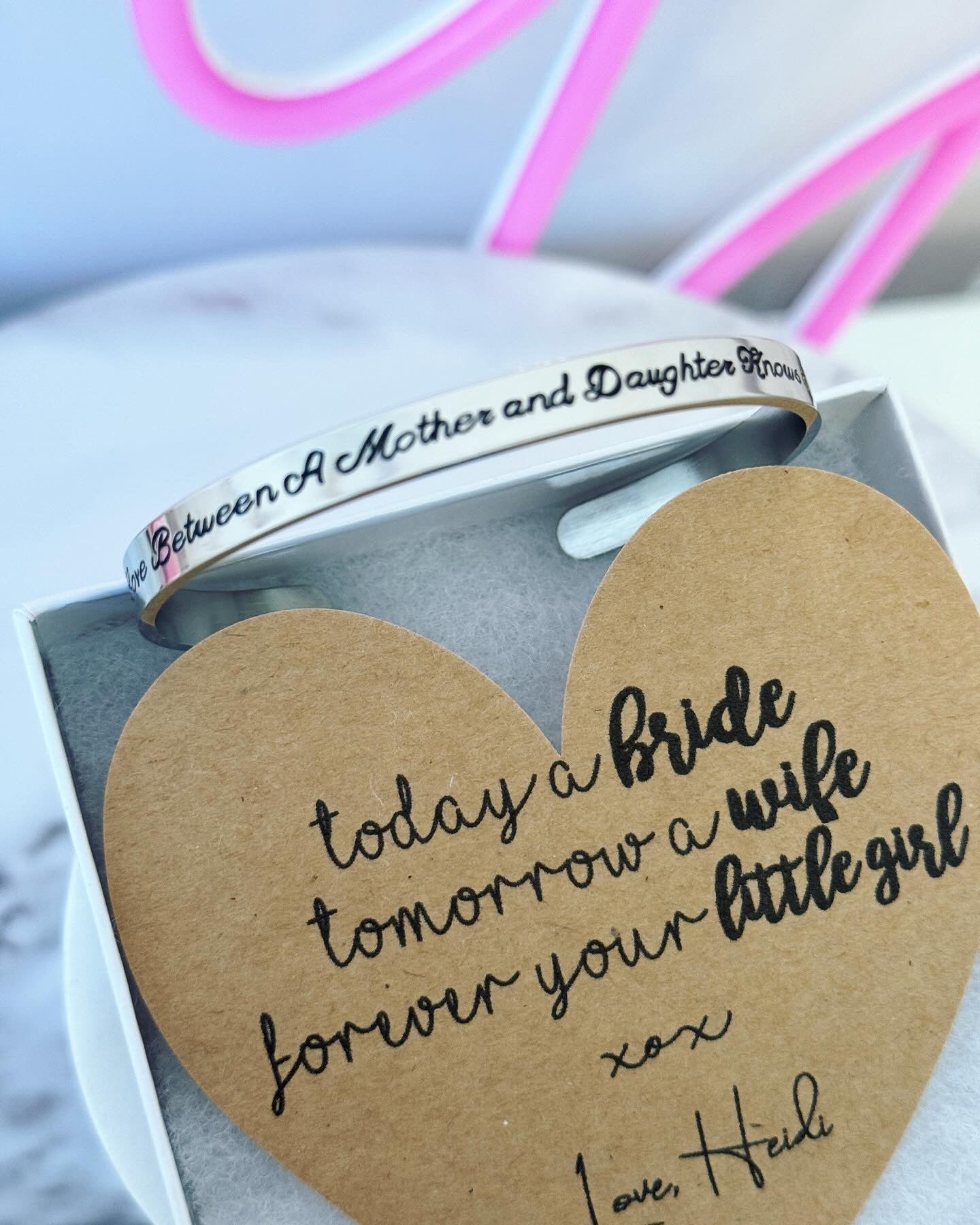 Mother of the Bride Engraved Cuff Bangle