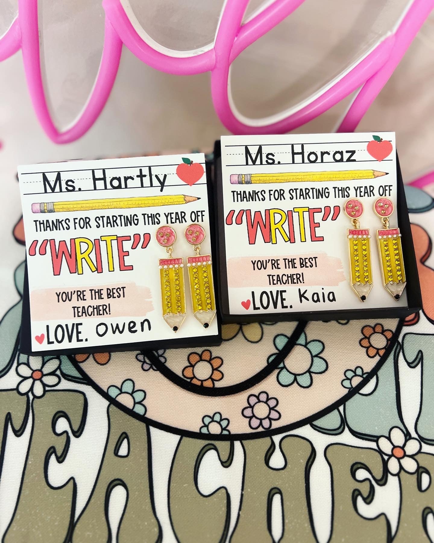 Thanks for starting the year off "Write!" Teacher Pencil Earrings!