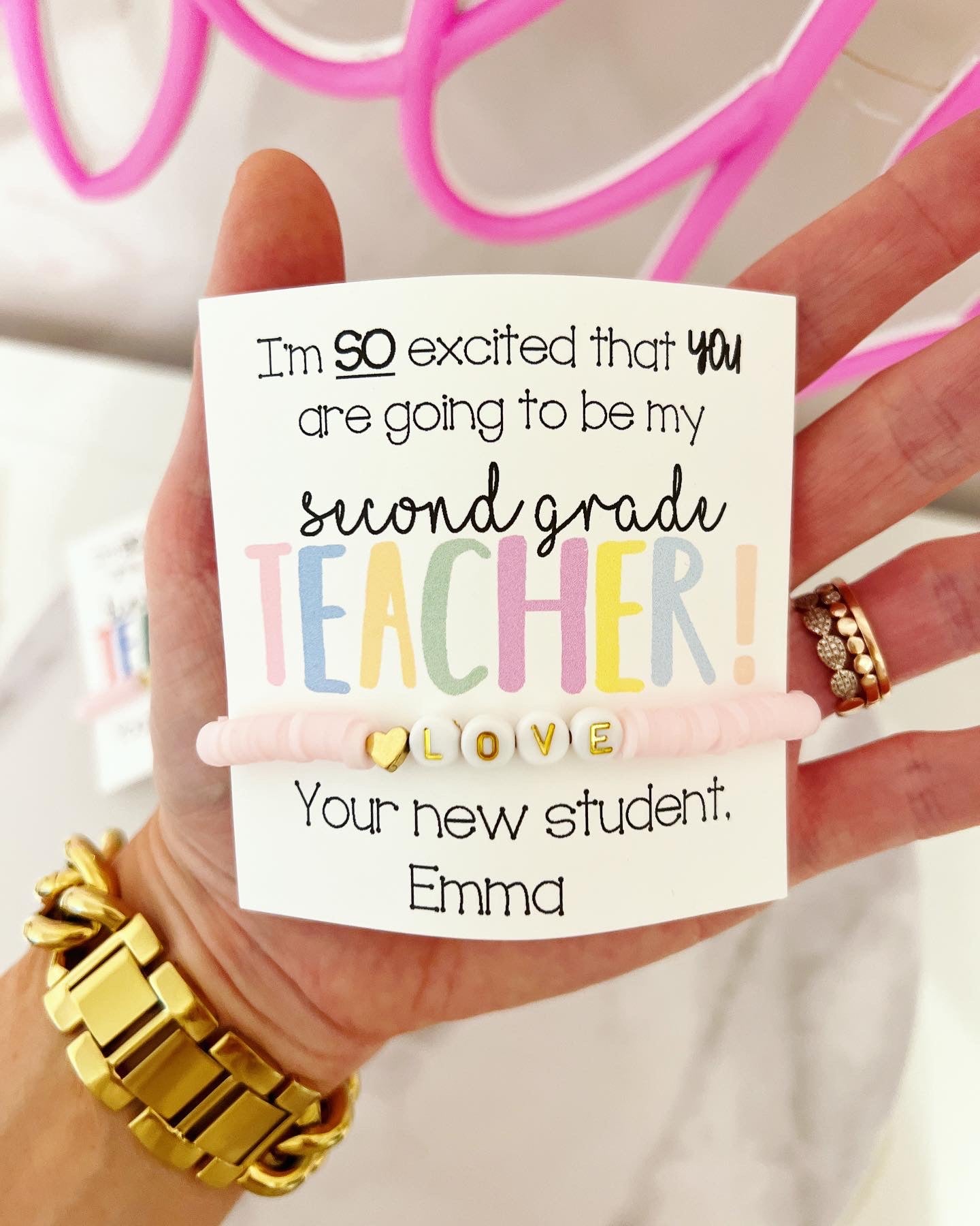Back to School Teacher Gift! Love Bracelet