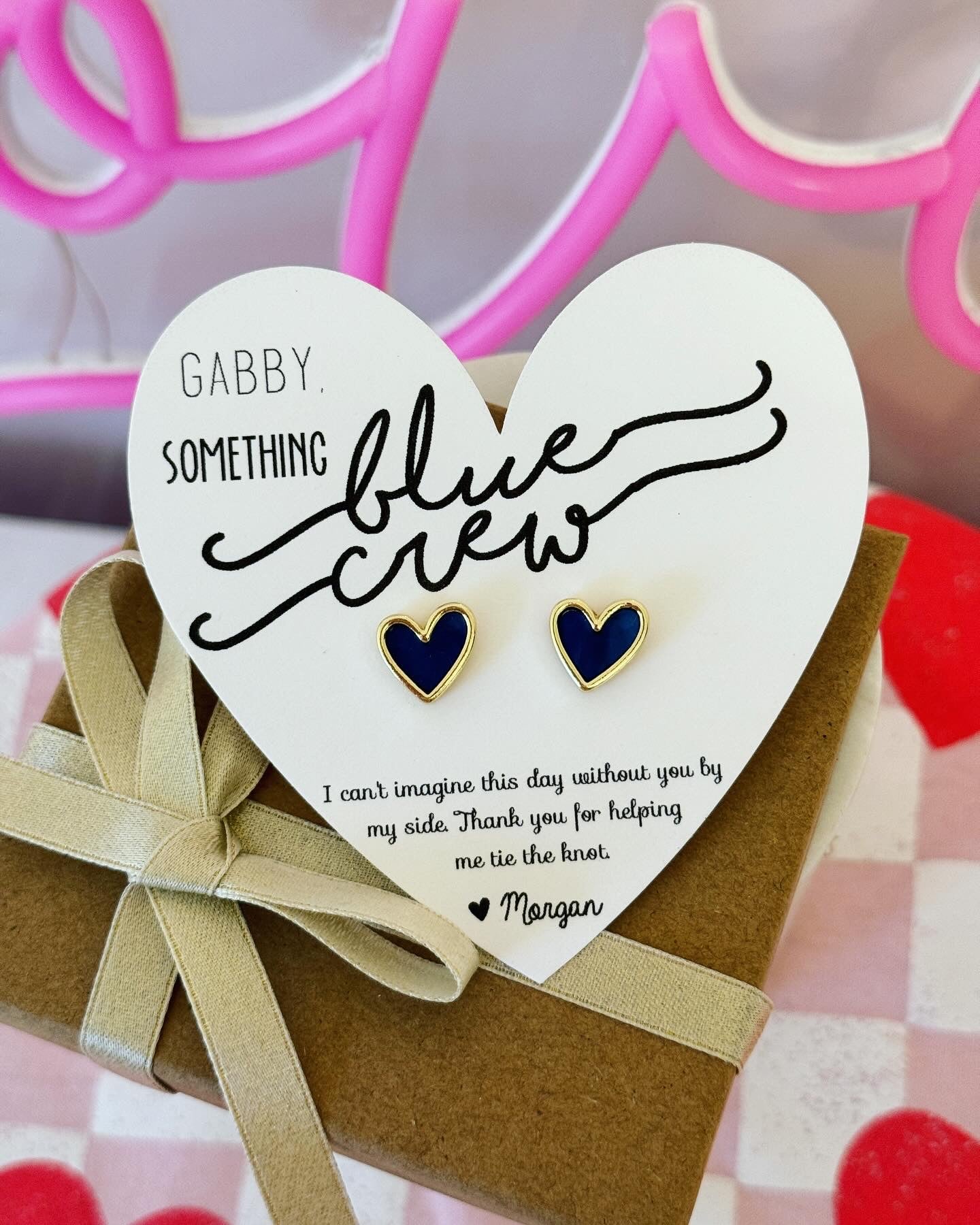 Blue Crew! Be my Something Blue? Bridesmaid Blue & Gold heart stud earring TOP SELLER!  bridesmaid proposal, Bridesmaid thank you gift!