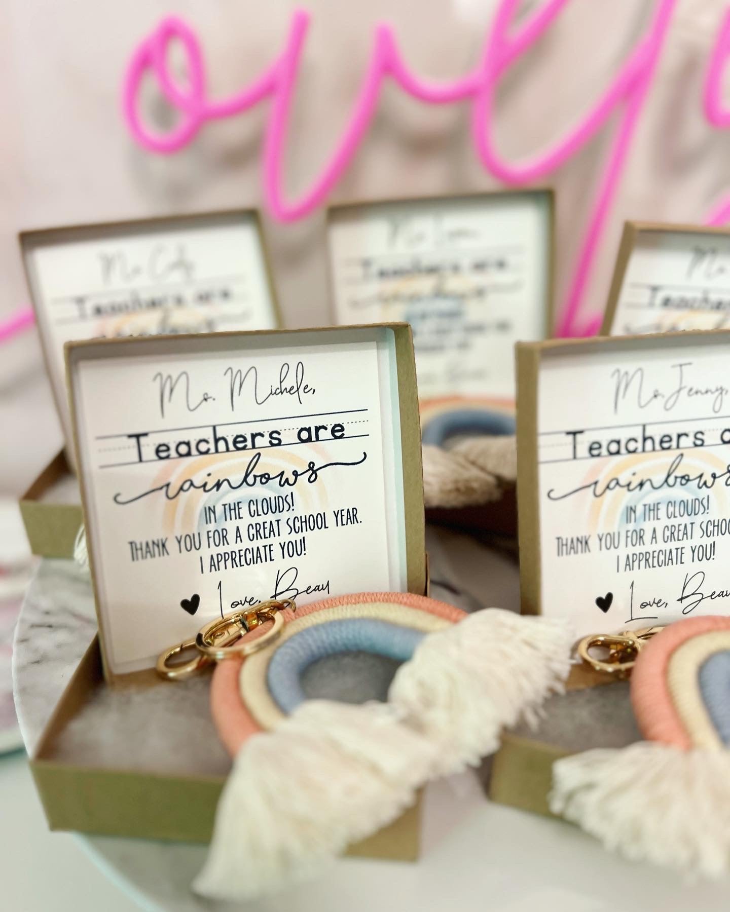 Teachers are rainbows in the clouds thank you gift