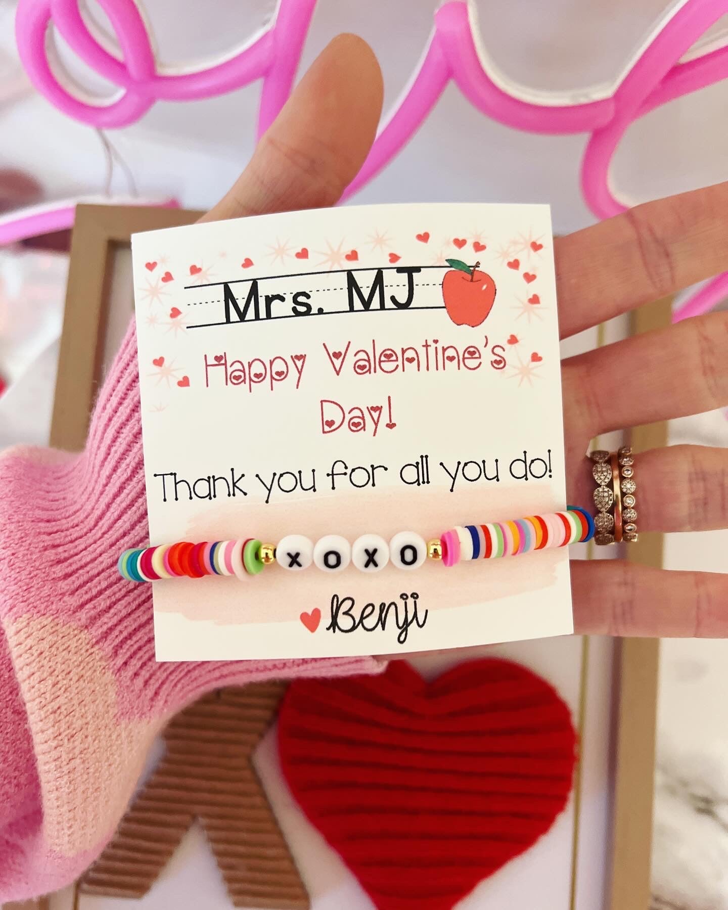XOXO Teacher Valentine's day bracelet!