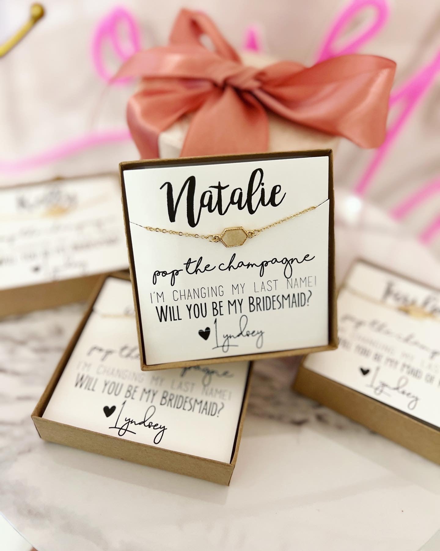 Pop the Champagne! Druzy Oval Stone OR Iridescent White+ Gold Bracelet for Bridesmaids