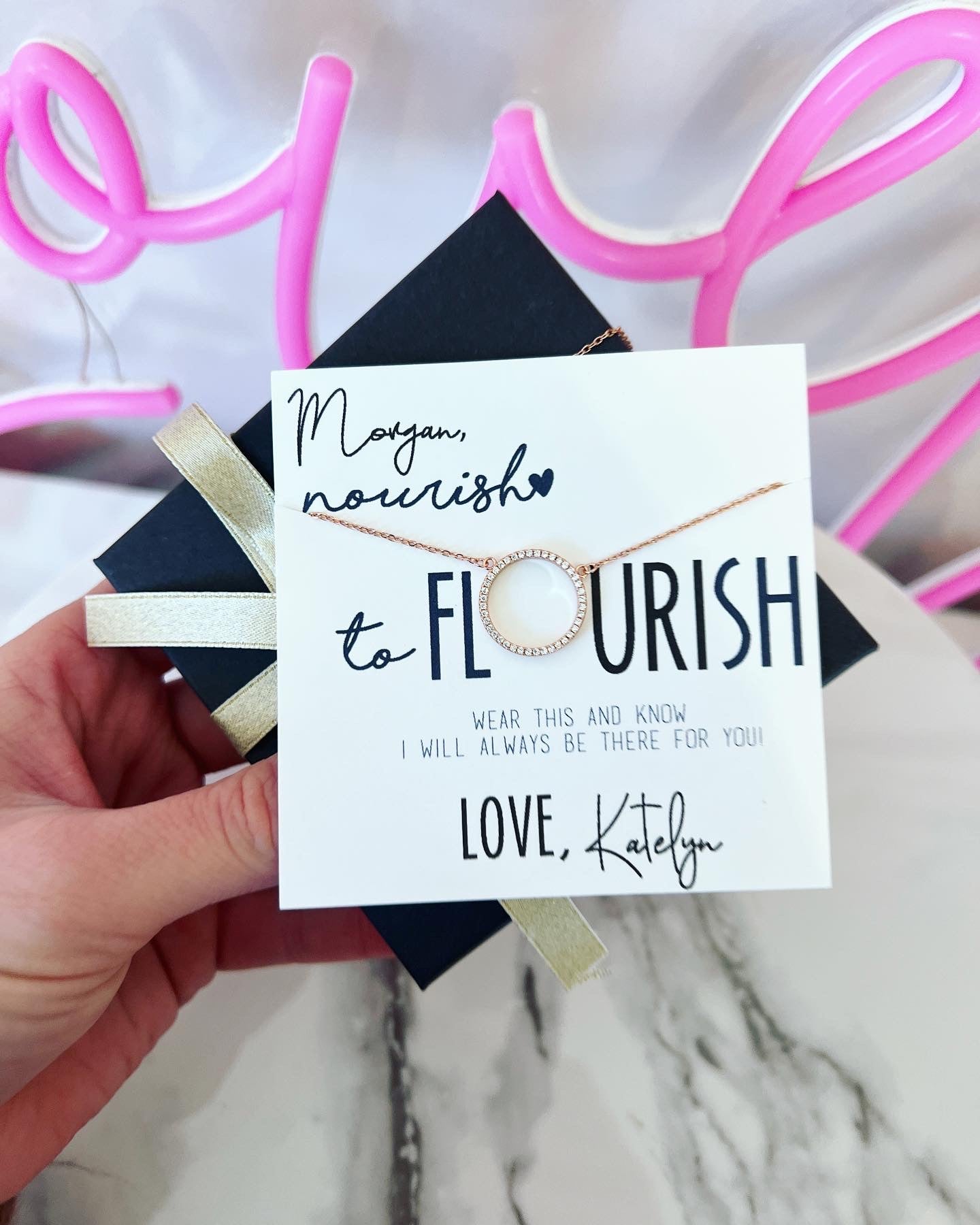 Nourish to Flourish Circle Pendant Necklace