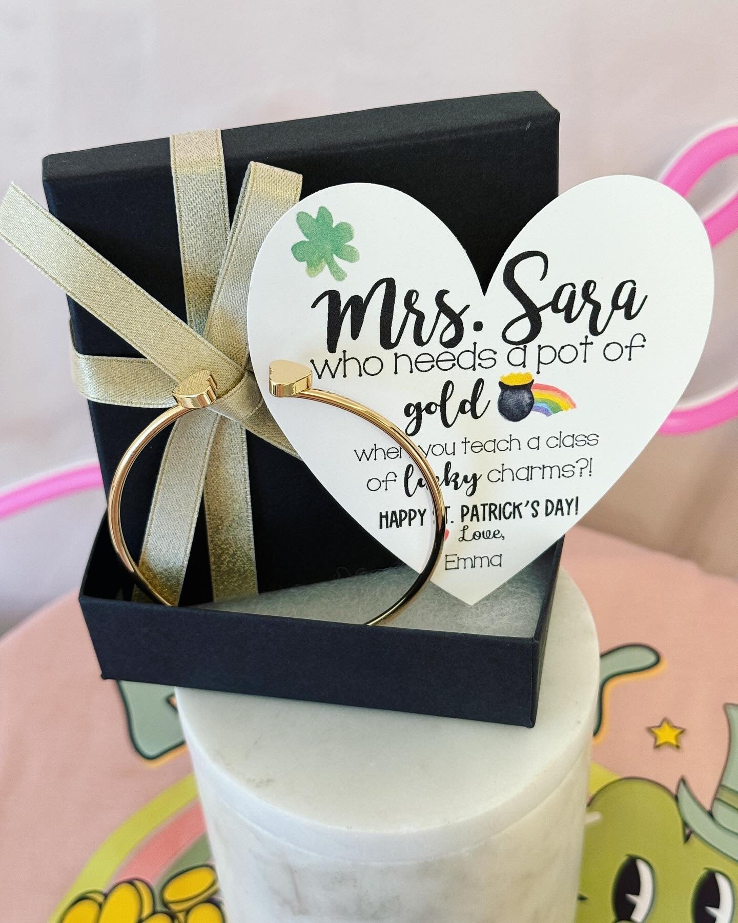 St. Patricks Day Heart Cuff for Teachers