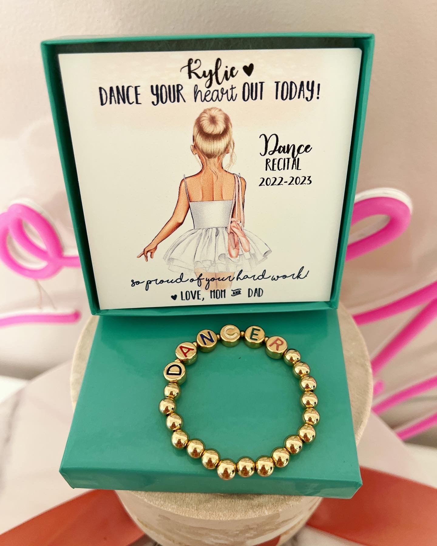 Dancer beaded Bracelet & custom Dancer card