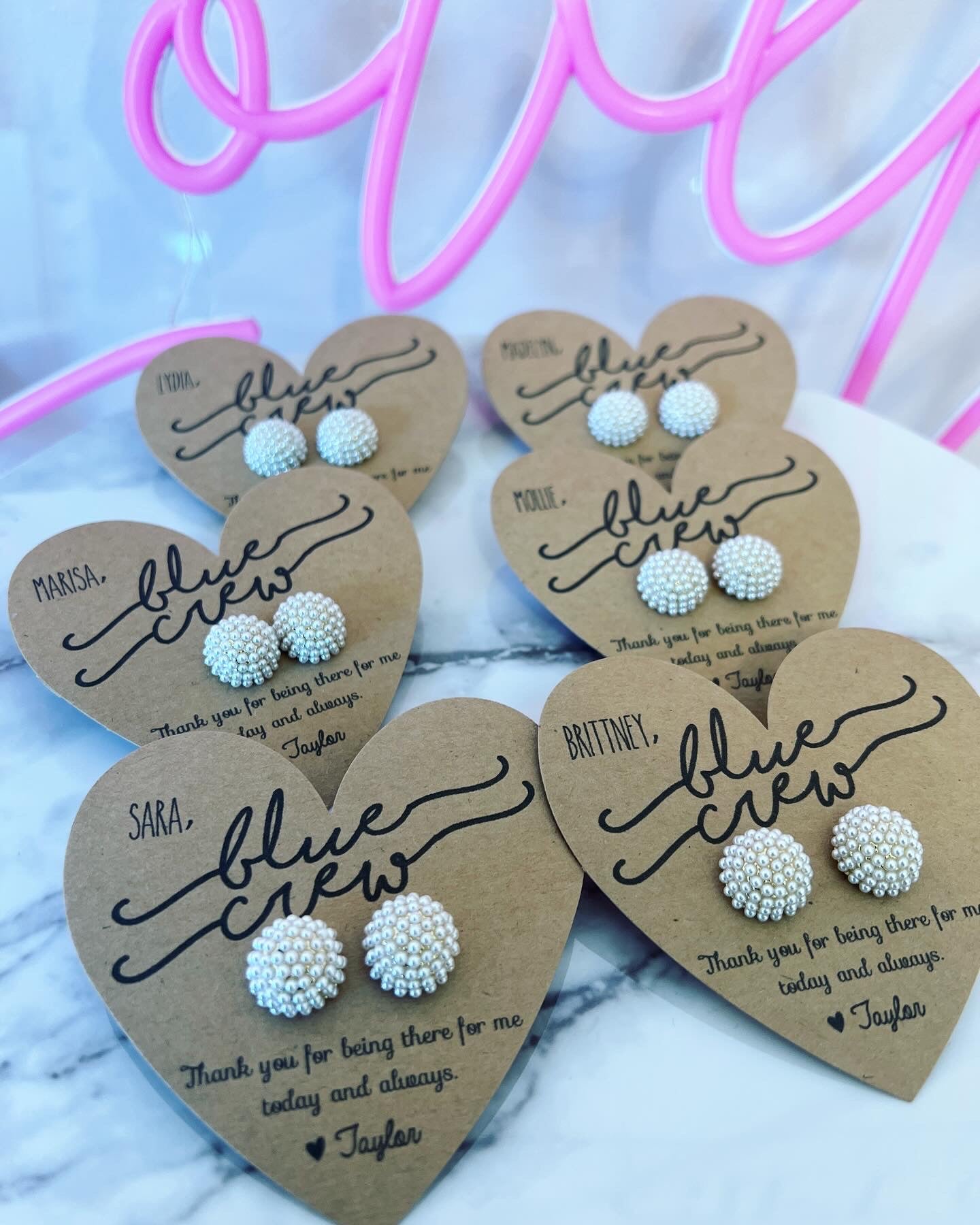 Blue Crew! Be my Something Blue? Wedding party Pearl Cluster earrings!