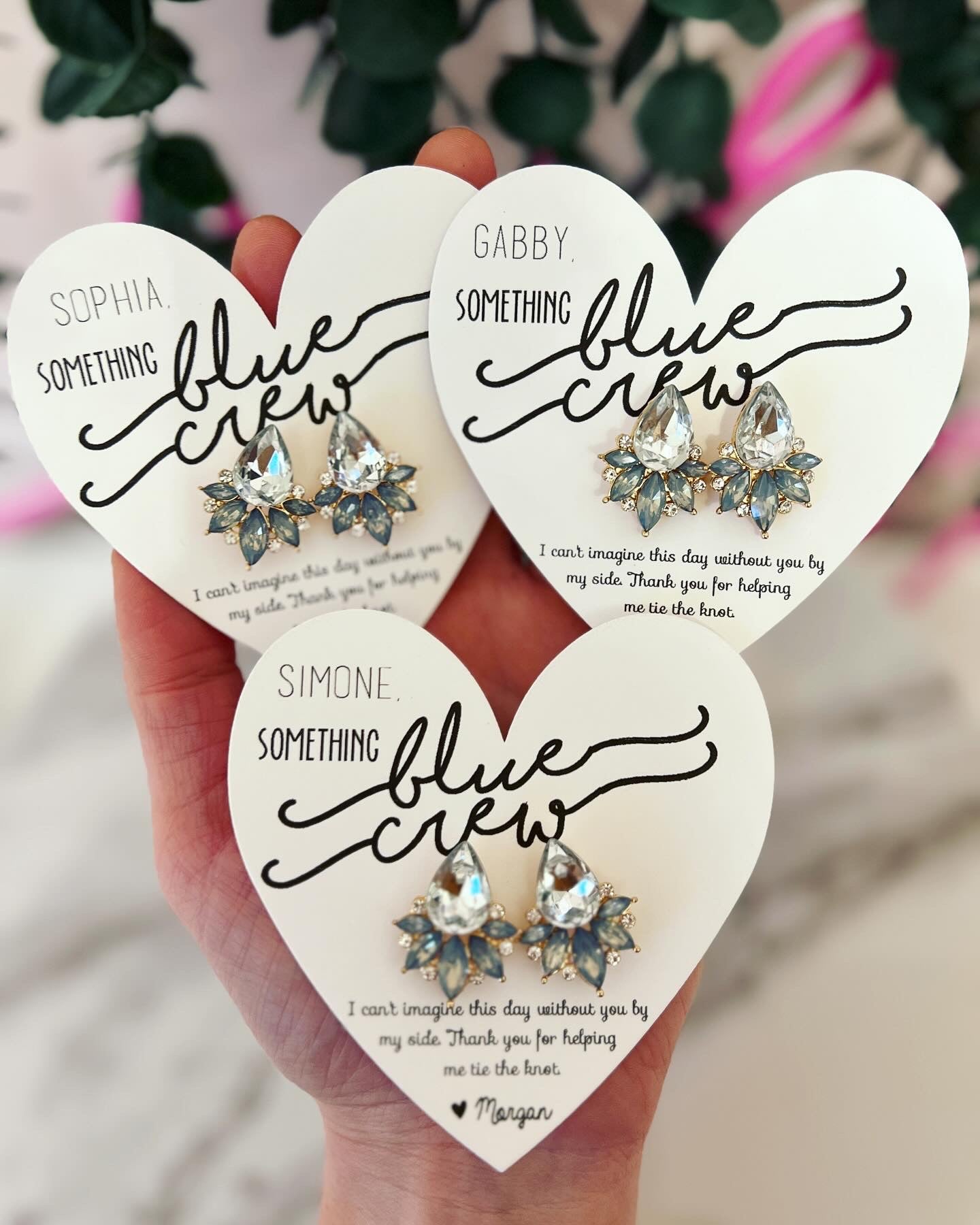 Bridesmaid Opal earrings Something Blue, blue crew gifts! TOP SELLER! Bridal party proposal gift, bridesmaid box, Bridesmaid thank you