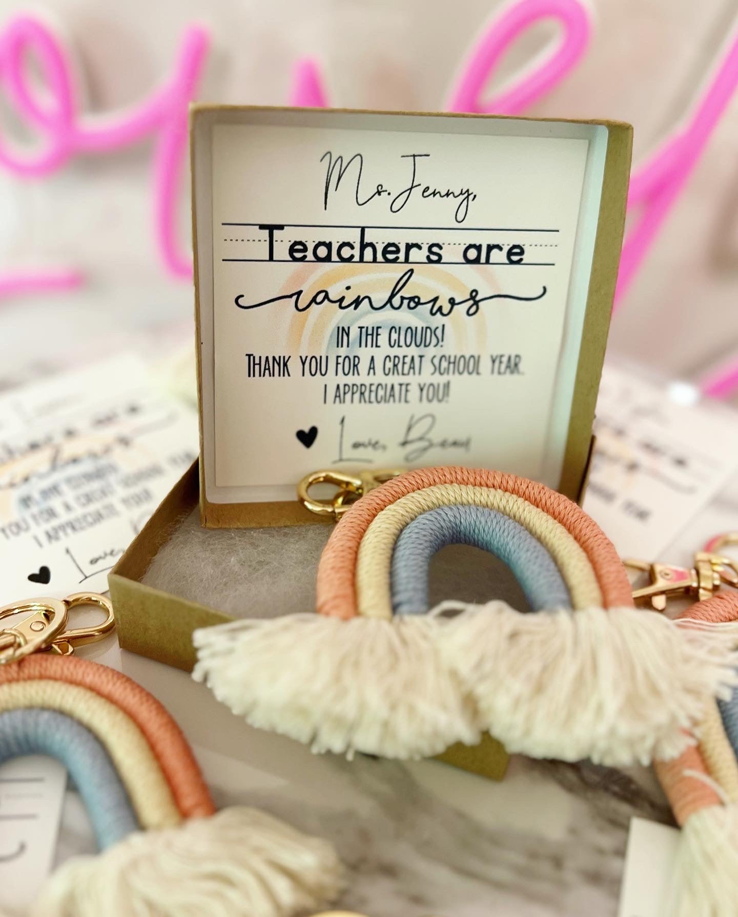 Teachers are rainbows in the clouds thank you gift