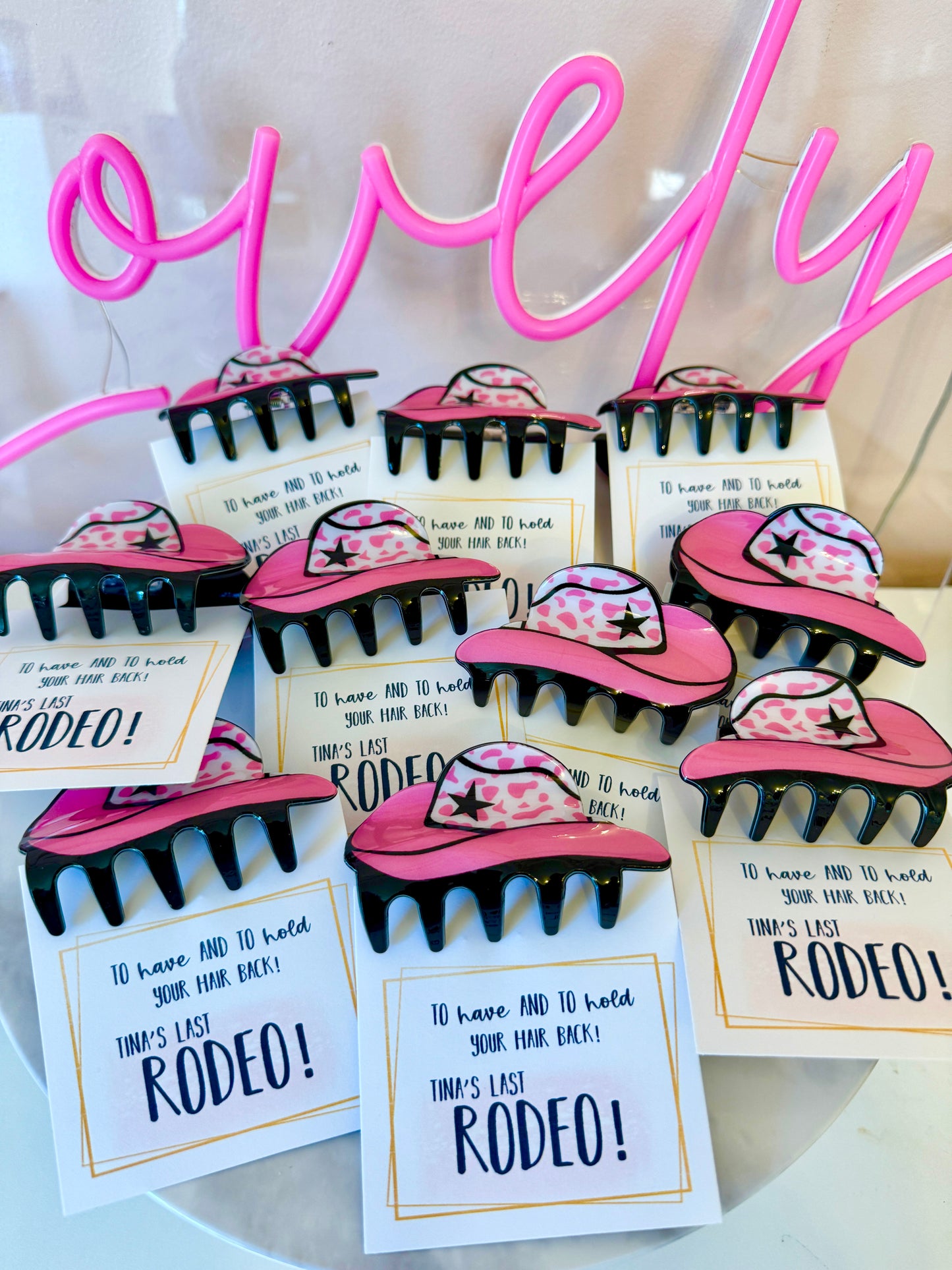 Last Rodeo, Bachelorette party gift, Nashville bridesmaid gift, Cowgirl, Cowboy bridal party gift, bridesmaid claw clip, Bridal party favor