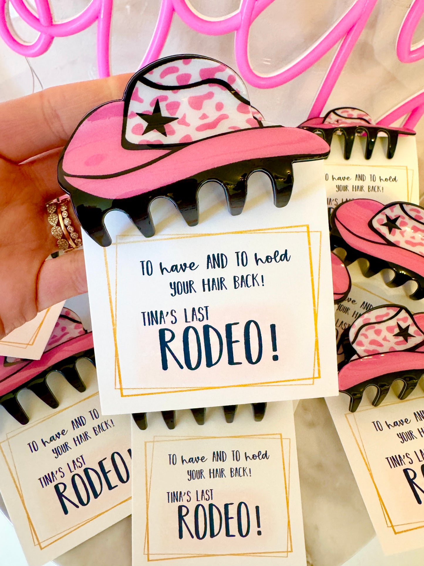 Last Rodeo, Bachelorette party gift, Nashville bridesmaid gift, Cowgirl, Cowboy bridal party gift, bridesmaid claw clip, Bridal party favor