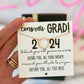 Congrats Grad 2024! Graduation Gift Circle Pendant Necklace, NON-TARNISH & hypoallergenic, grad card, box+ribbon! Congratulations!