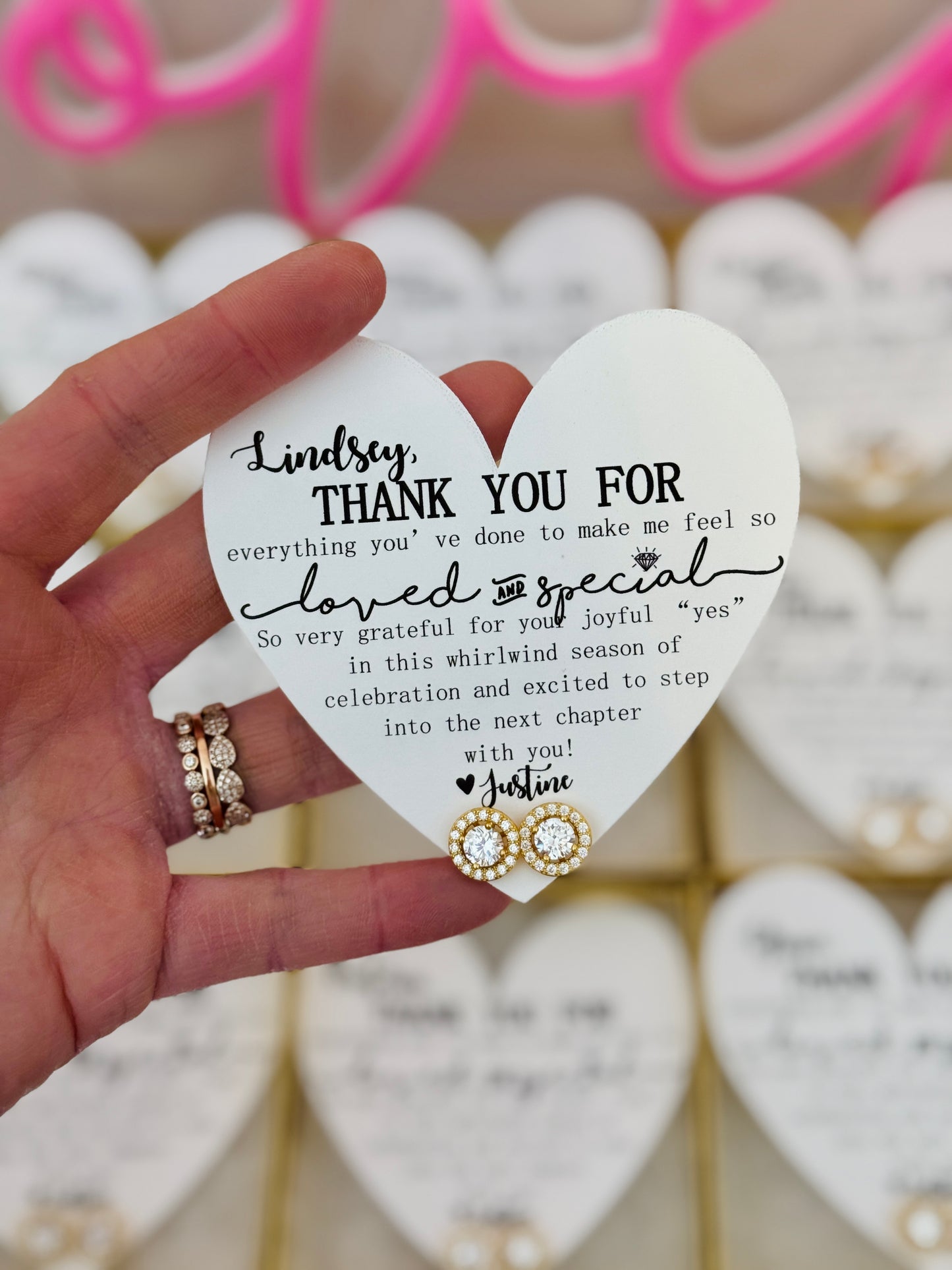 Loved and Special Bridal party earrings House Party, NON- Tarnish, hypoallergenic!