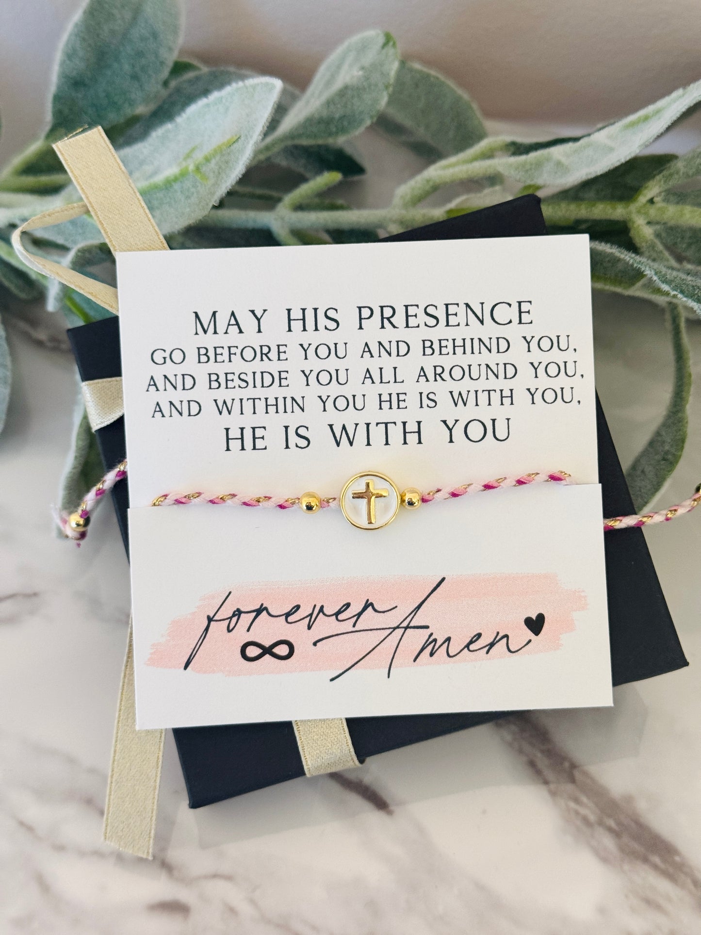 Cross bracelet encouragement gift! Box & ribbon included! Gift for friend, birthday gift, cross bracelet