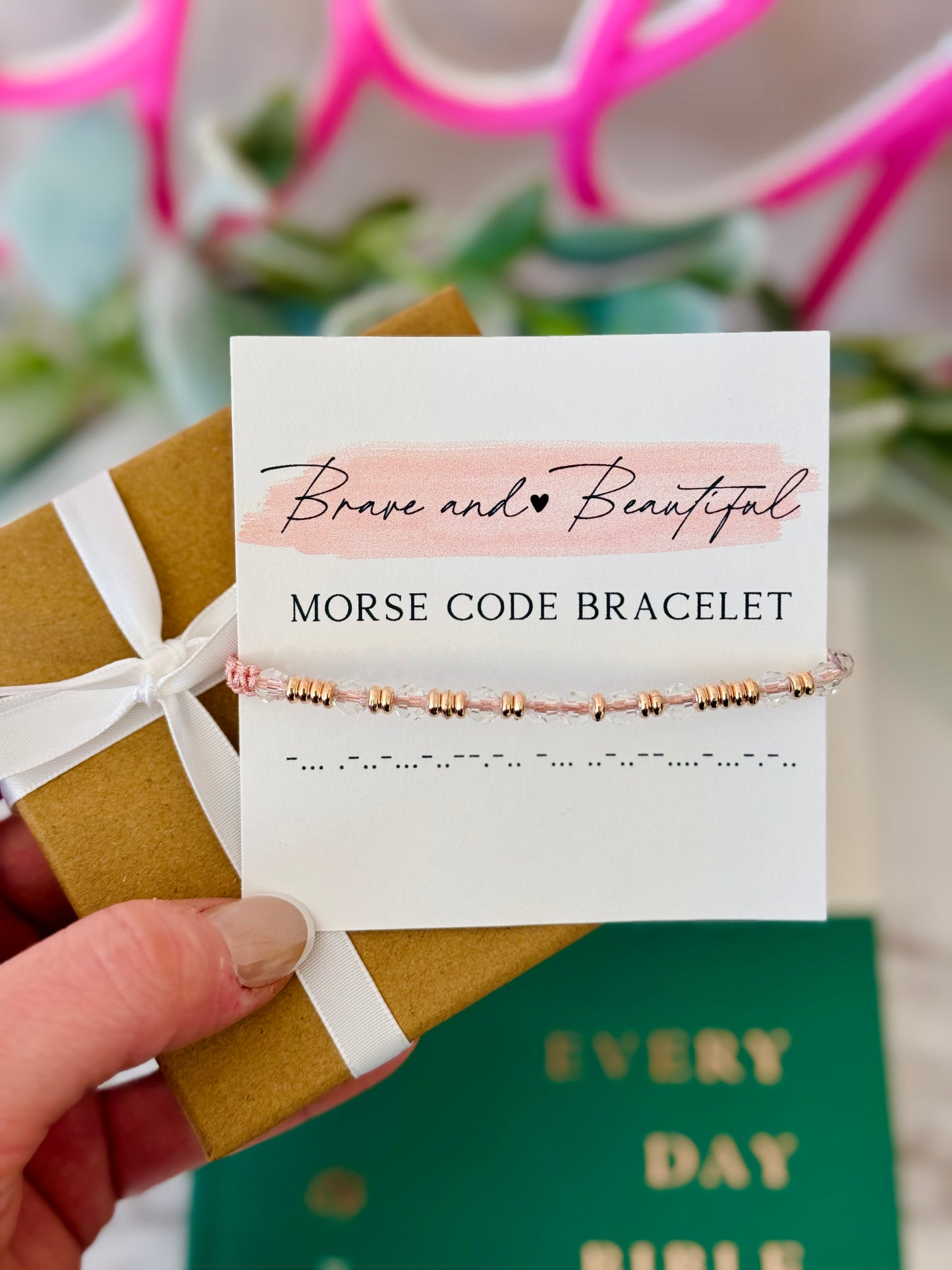 Bold & Beautiful Morse Code bracelet, encouragement gift, best friend gift, card, box & ribbon included!