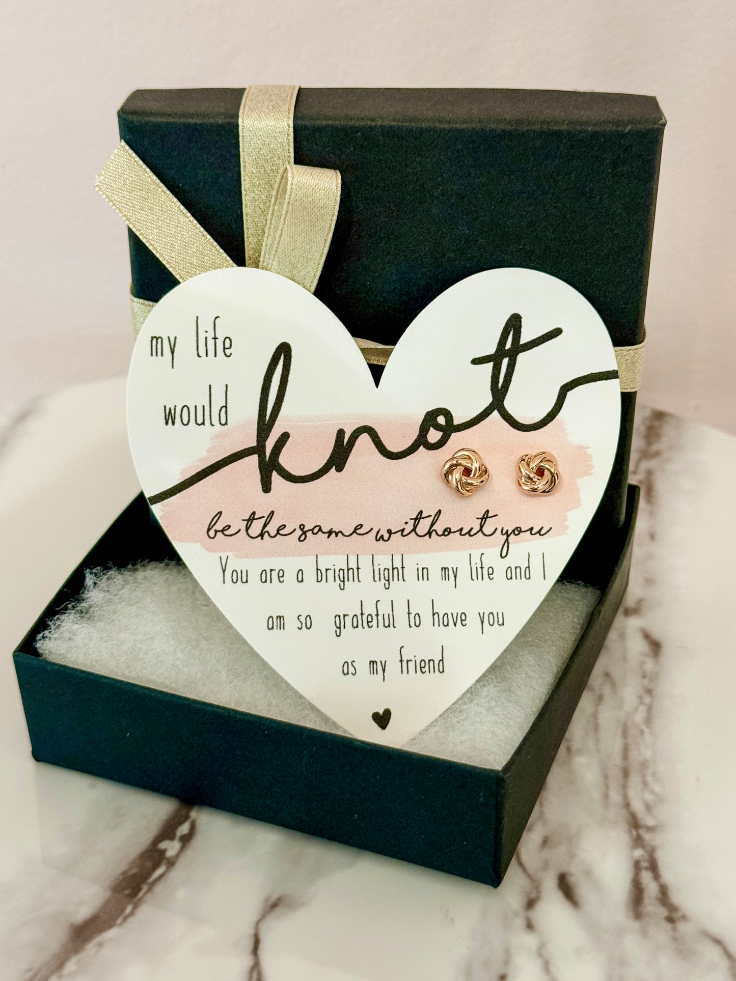 Friendship Knot Earrings, My life would KNOT be the same without you! Gold Knot Earrings! NON-Tarnish & hypoallergenic!