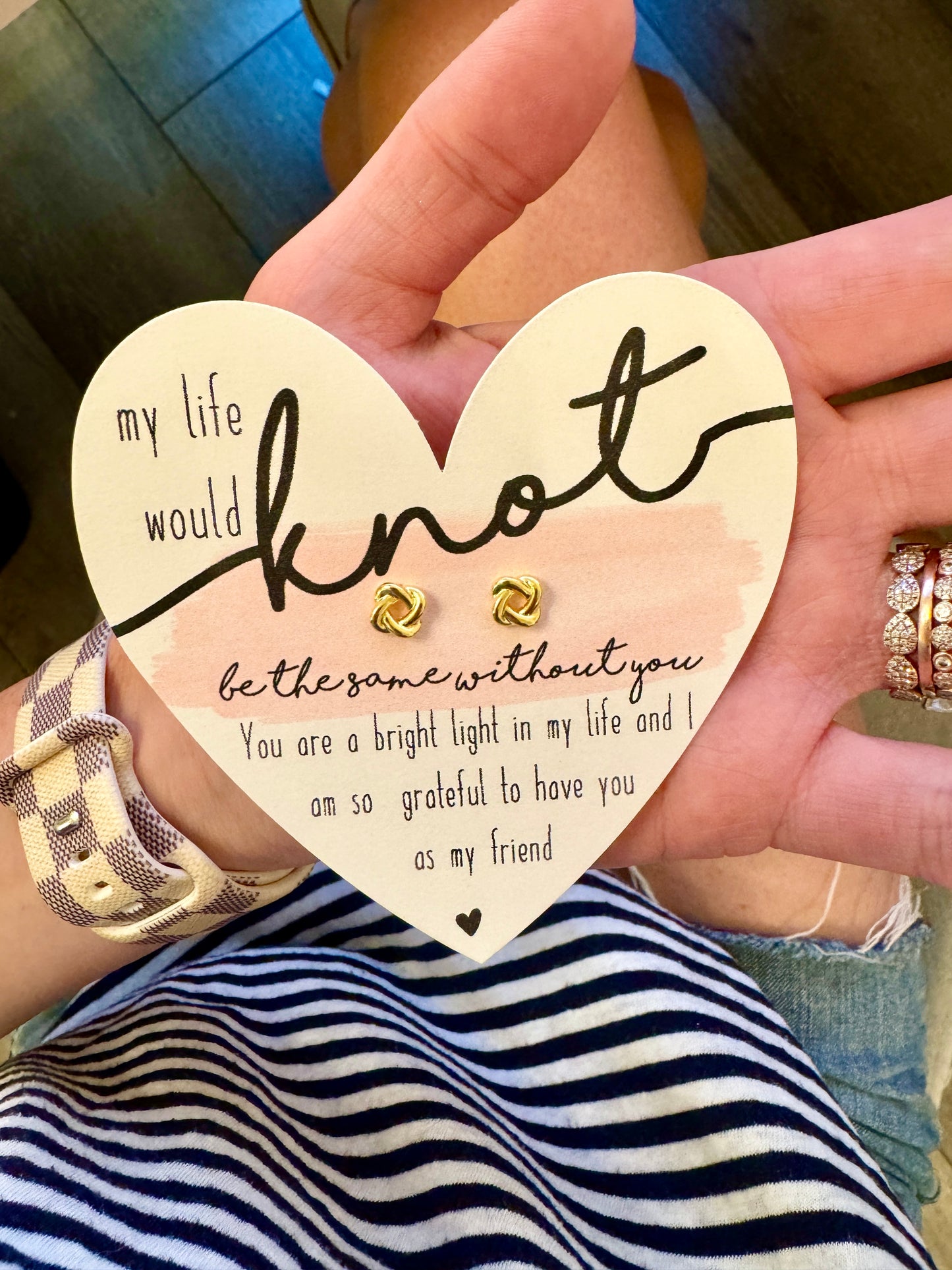 Friendship Knot Earrings, My life would KNOT be the same without you! Gold Knot Earrings! NON-Tarnish & hypoallergenic!