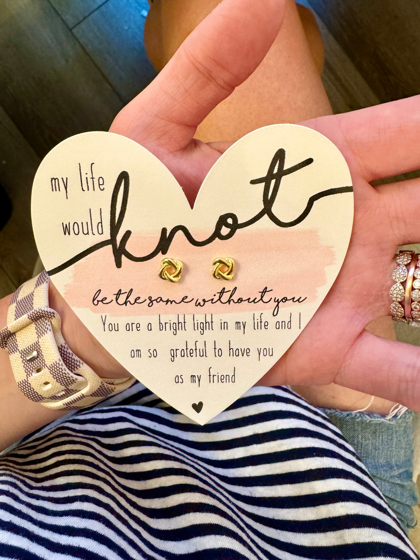 Friendship Knot Earrings, My life would KNOT be the same without you! Gold Knot Earrings! NON-Tarnish & hypoallergenic!